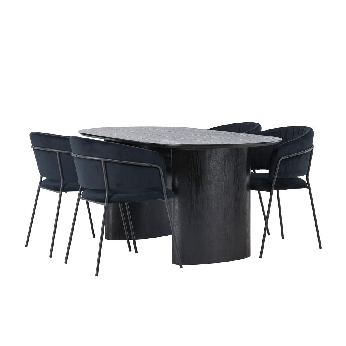 Essgruppe Esstisch Isolde 180*90cm mit Stühlen Selma aus Samt-Essgruppen-Venture Home-le canapé