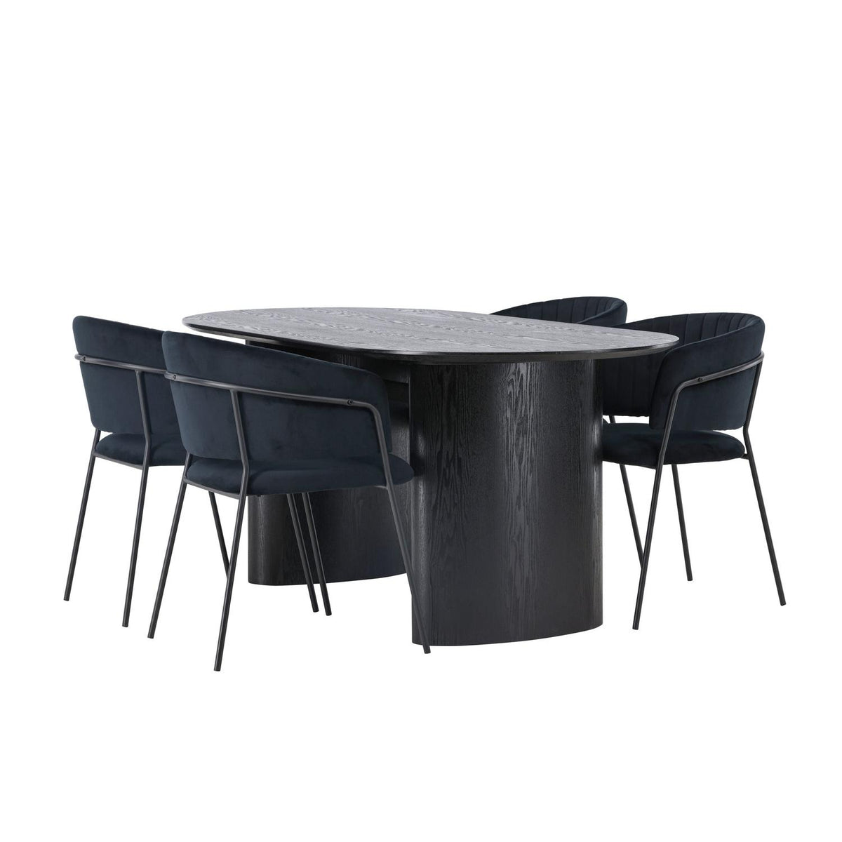 Essgruppe Esstisch Isolde 180*90cm mit Stühlen Selma aus Samt-Essgruppen-Venture Home-le canapé