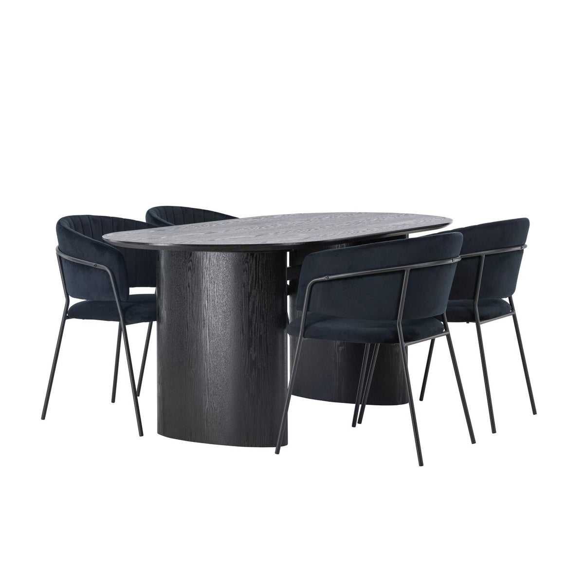 Essgruppe Esstisch Isolde 180*90cm mit Stühlen Selma aus Samt-Essgruppen-Venture Home-le canapé