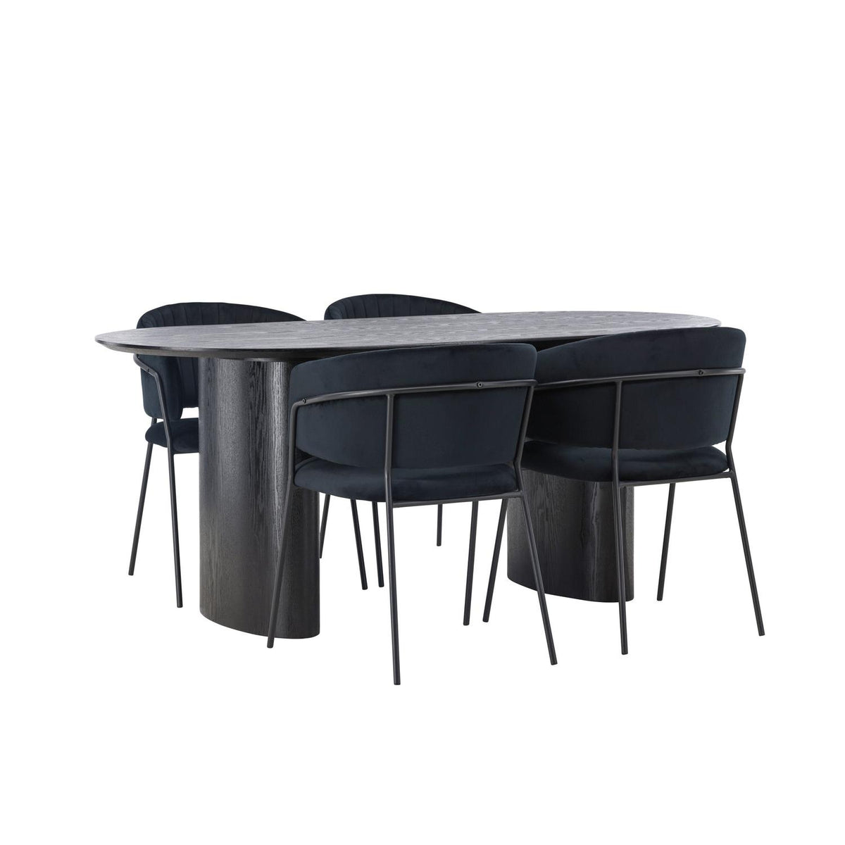 Essgruppe Esstisch Isolde 180*90cm mit Stühlen Selma aus Samt-Essgruppen-Venture Home-le canapé