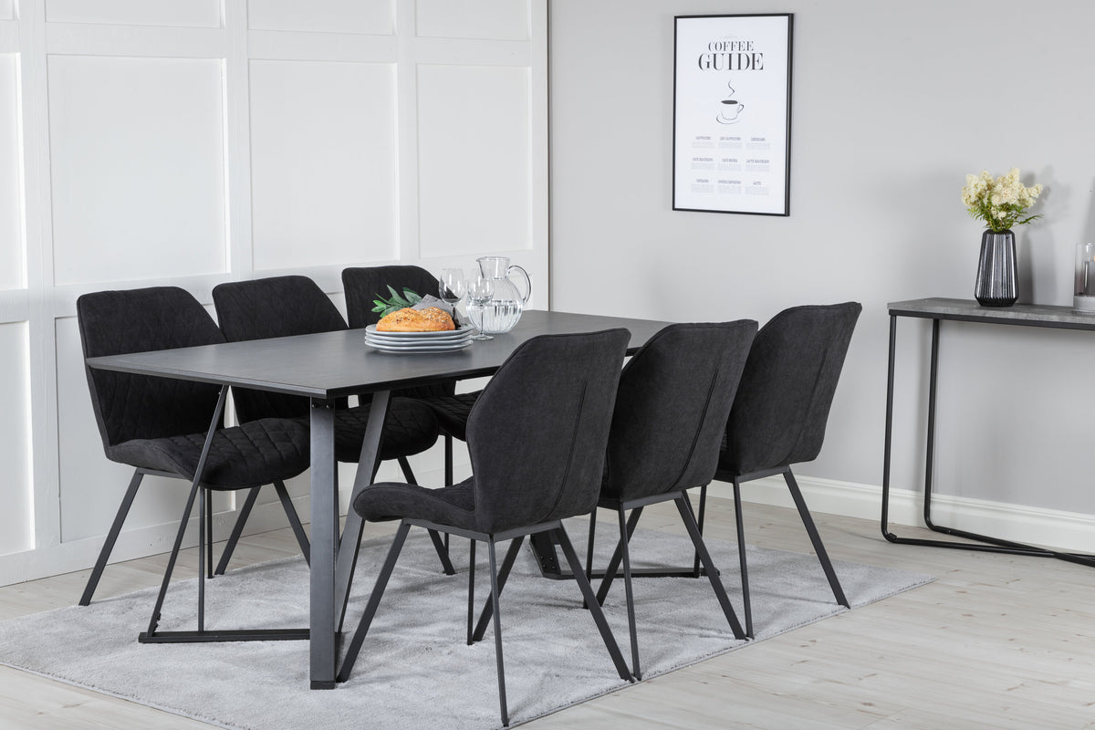 Essgruppe Esstisch Marina 180*90 mit Stühlen Gemma-Essgruppen-Venture Home-le canapé