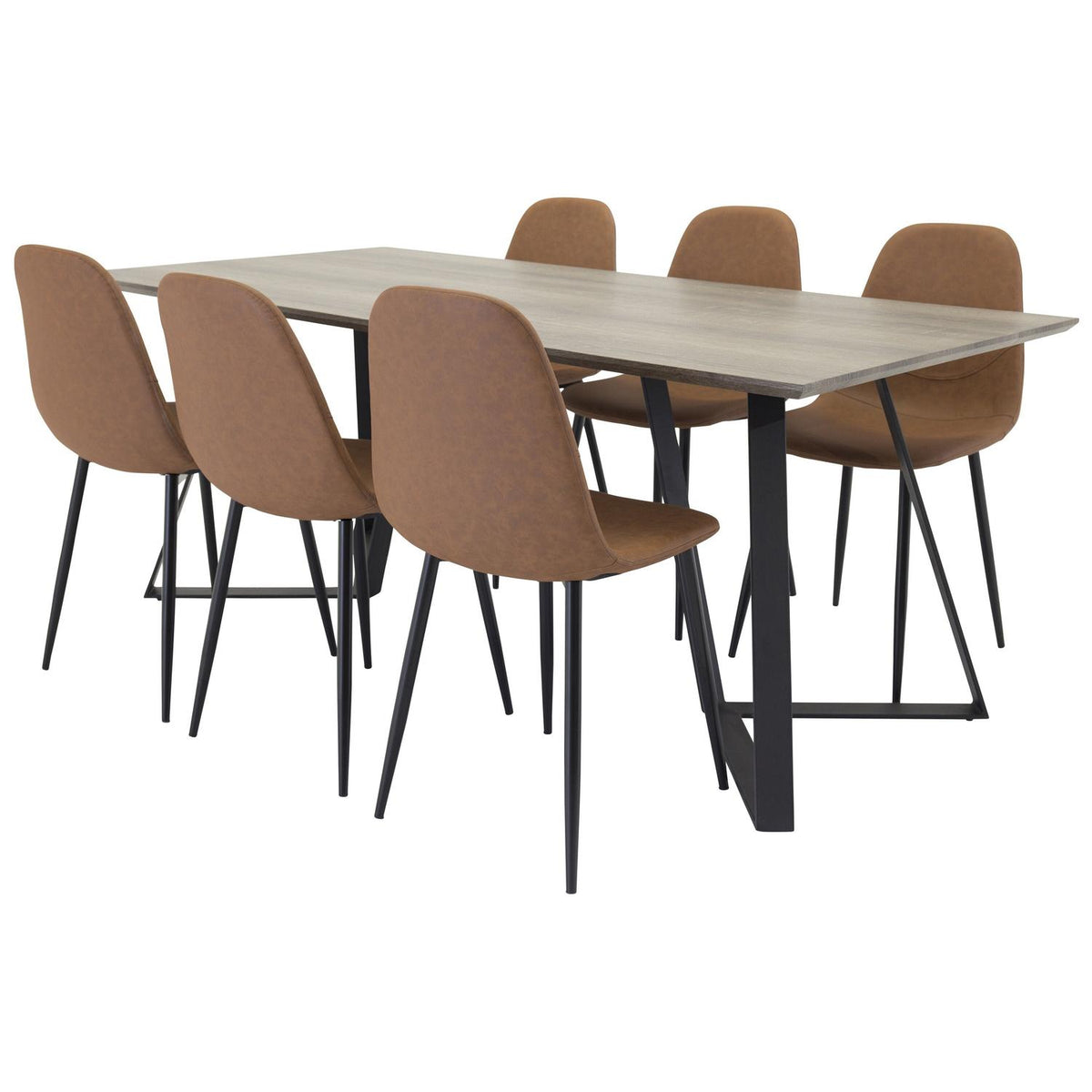 Essgruppe Esstisch Marina 180*90cm mit Stühlen Polar Aus Kunstleder-Essgruppen-Venture Home-le canapé