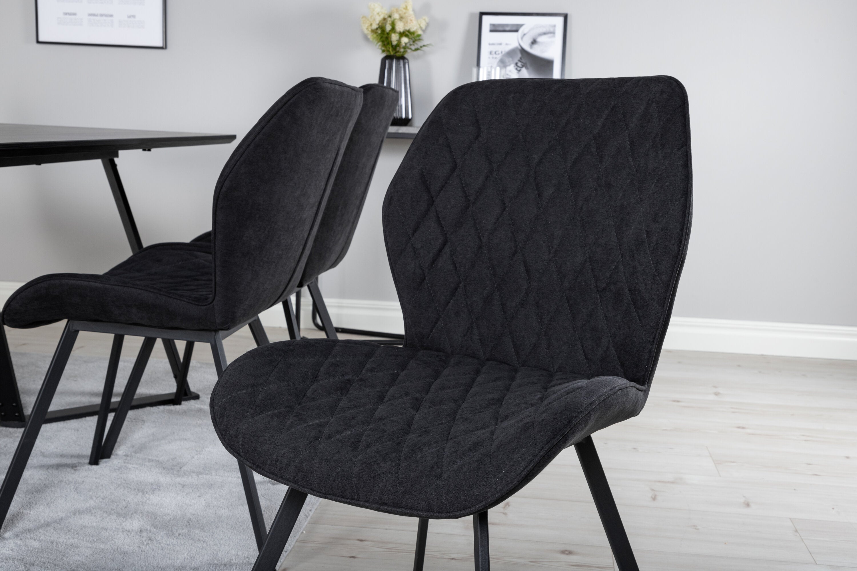 Essgruppe Esstisch Marina 180x90cm mit Stühlen Gemma - Schwarz-Essgruppen-Venture Home-le canapé