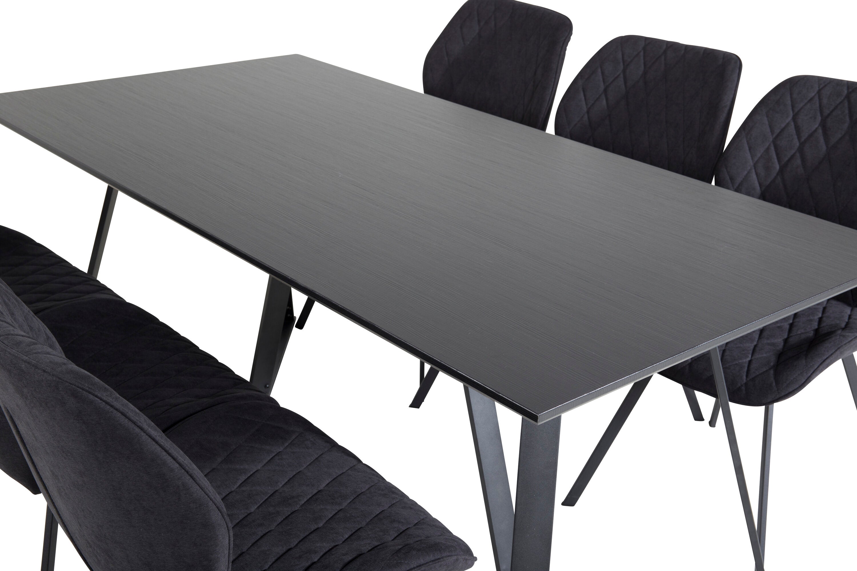 Essgruppe Esstisch Marina 180x90cm mit Stühlen Gemma - Schwarz-Essgruppen-Venture Home-le canapé