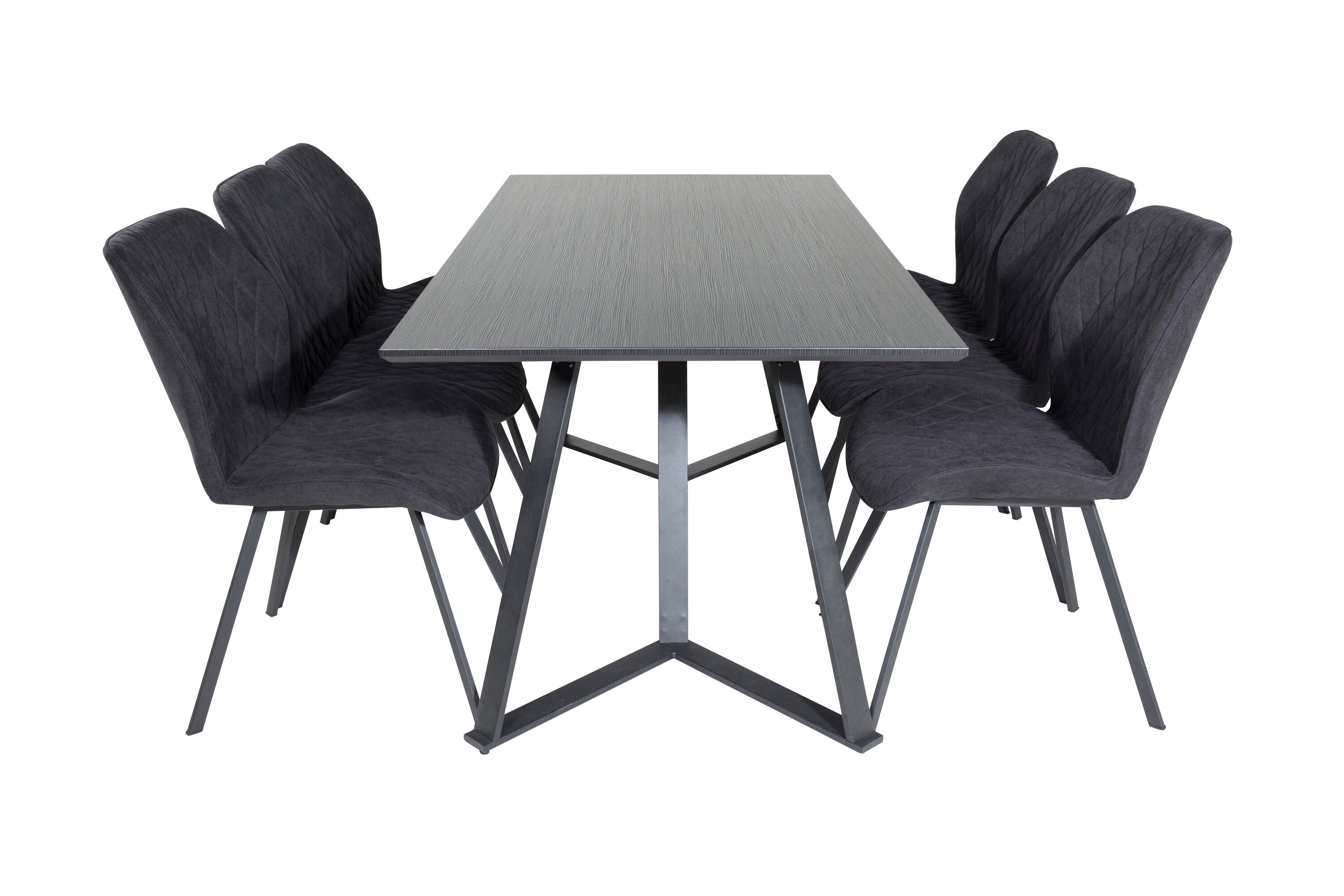 Essgruppe Esstisch Marina 180x90cm mit Stühlen Gemma - Schwarz-Essgruppen-Venture Home-le canapé