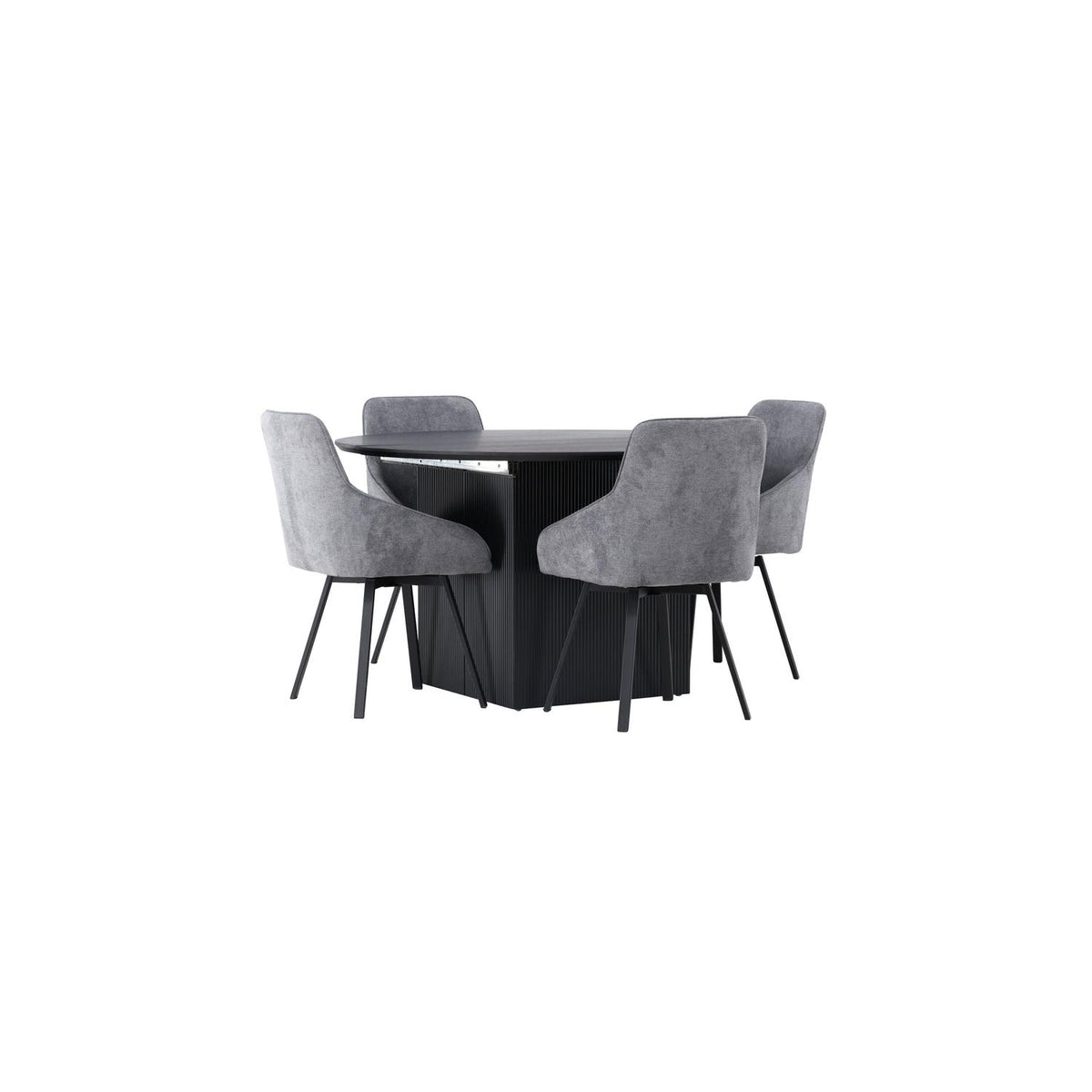 Essgruppe Esstisch Matilda Ø130cm mit Stühlen Rosie aus Leinen-Essgruppen-Venture Home-le canapé