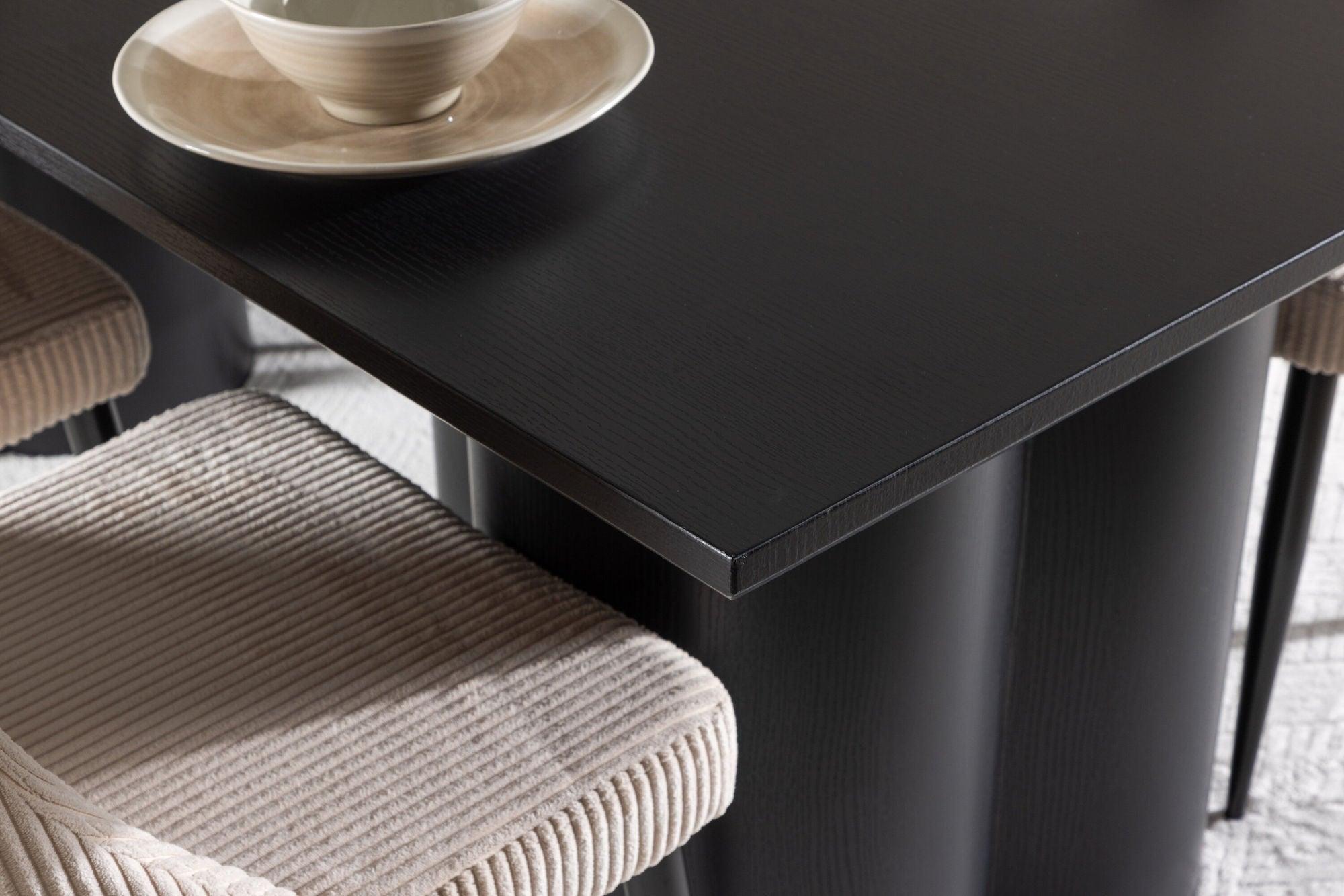 Essgruppe Esstisch Olivia 210*100cm mit Stühlen Leone aus Kord-Essgruppen Rechteckig-Venture Home-le canapé
