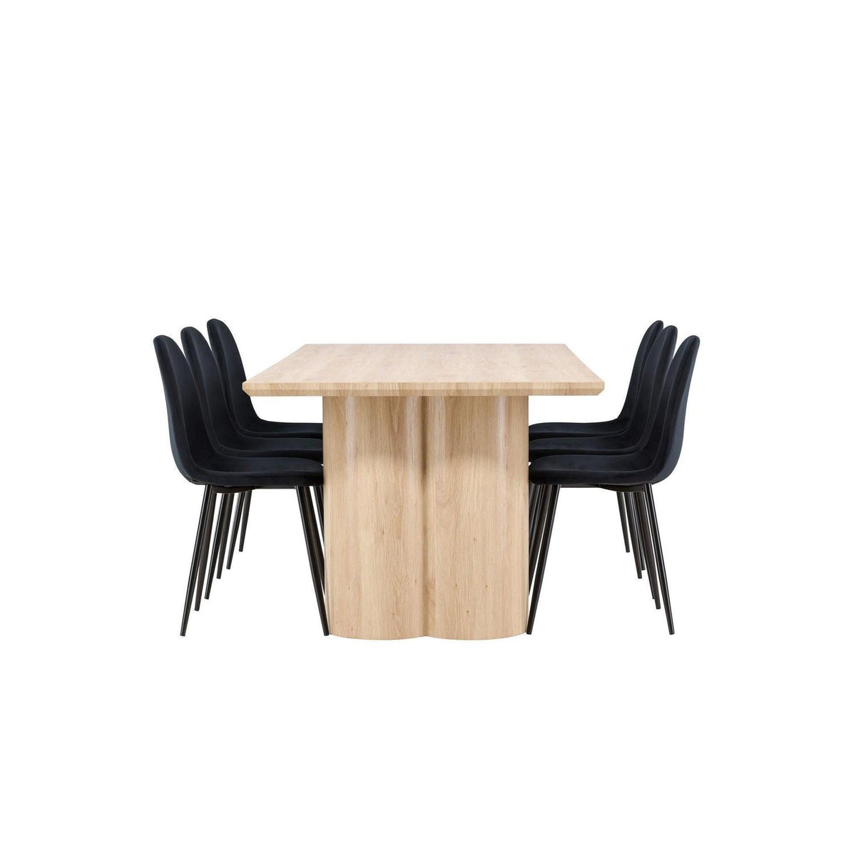 Essgruppe Esstisch Olivia 210*100cm mit Stühlen Polar aus Samt-Essgruppen Rechteckig-Venture Home-le canapé