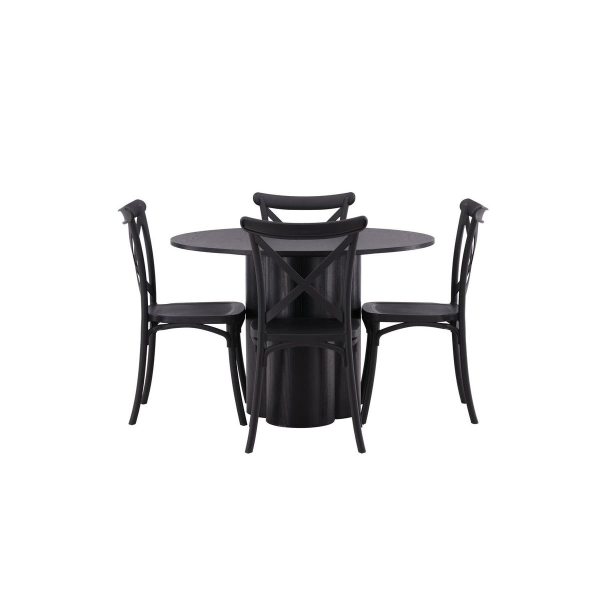 Essgruppe Esstisch Olivia Ø110cm mit Stühlen Crosett-Essgruppen-Venture Home-le canapé