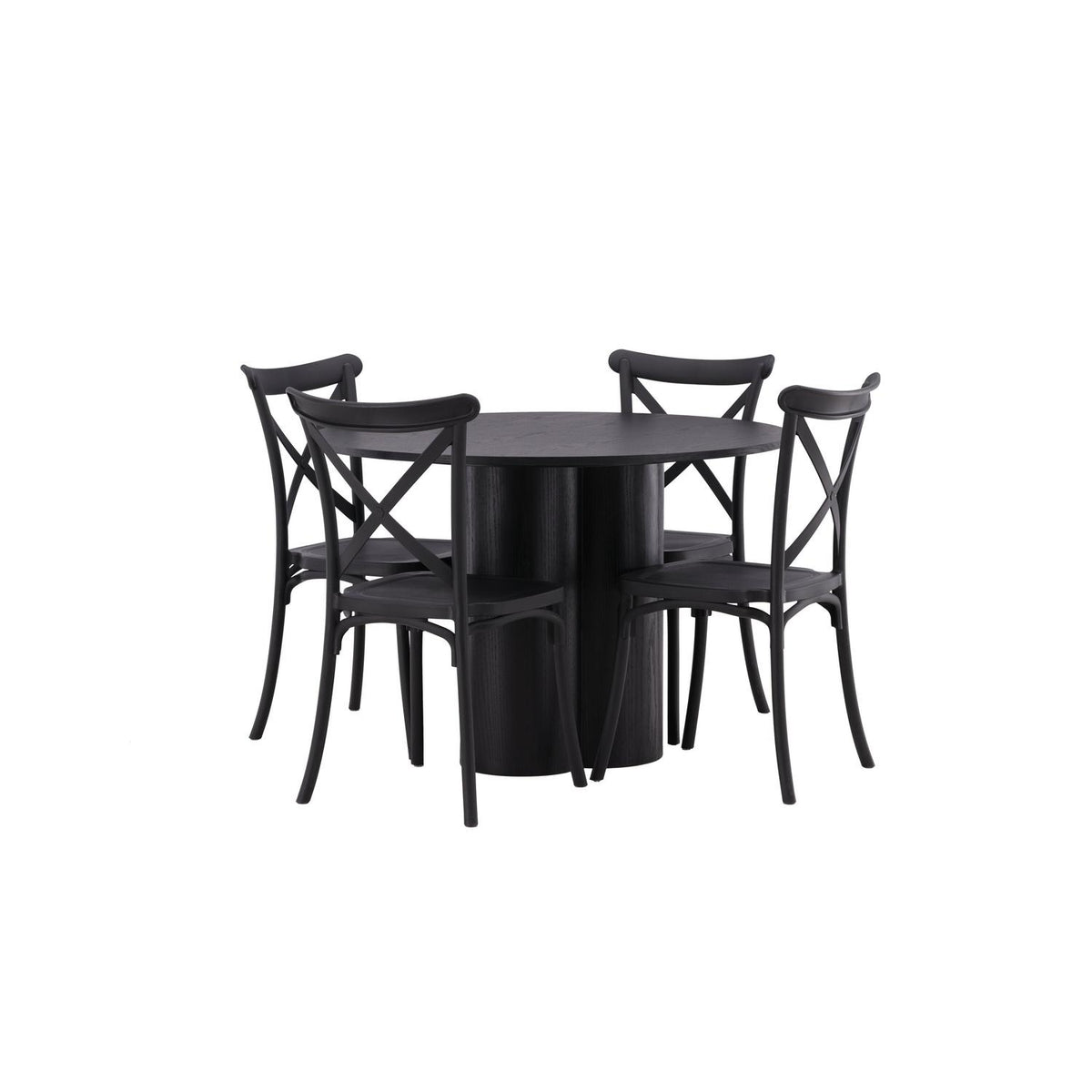 Essgruppe Esstisch Olivia Ø110cm mit Stühlen Crosett-Essgruppen-Venture Home-le canapé