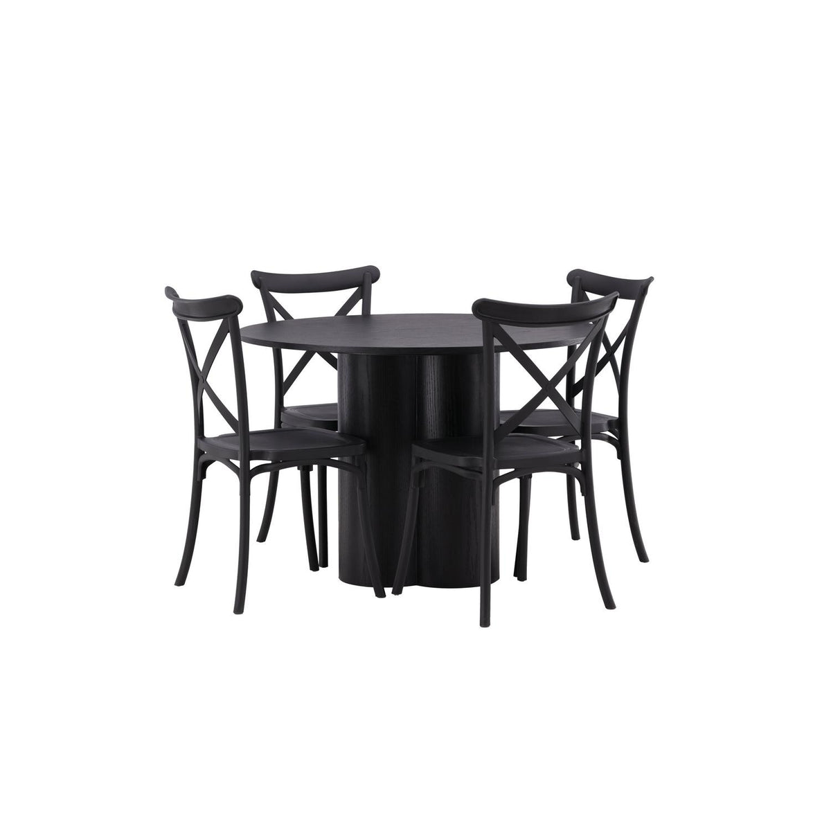 Essgruppe Esstisch Olivia Ø110cm mit Stühlen Crosett-Essgruppen-Venture Home-le canapé