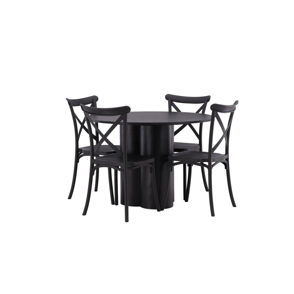 Essgruppe Esstisch Olivia Ø110cm mit Stühlen Crosett-Essgruppen-Venture Home-le canapé