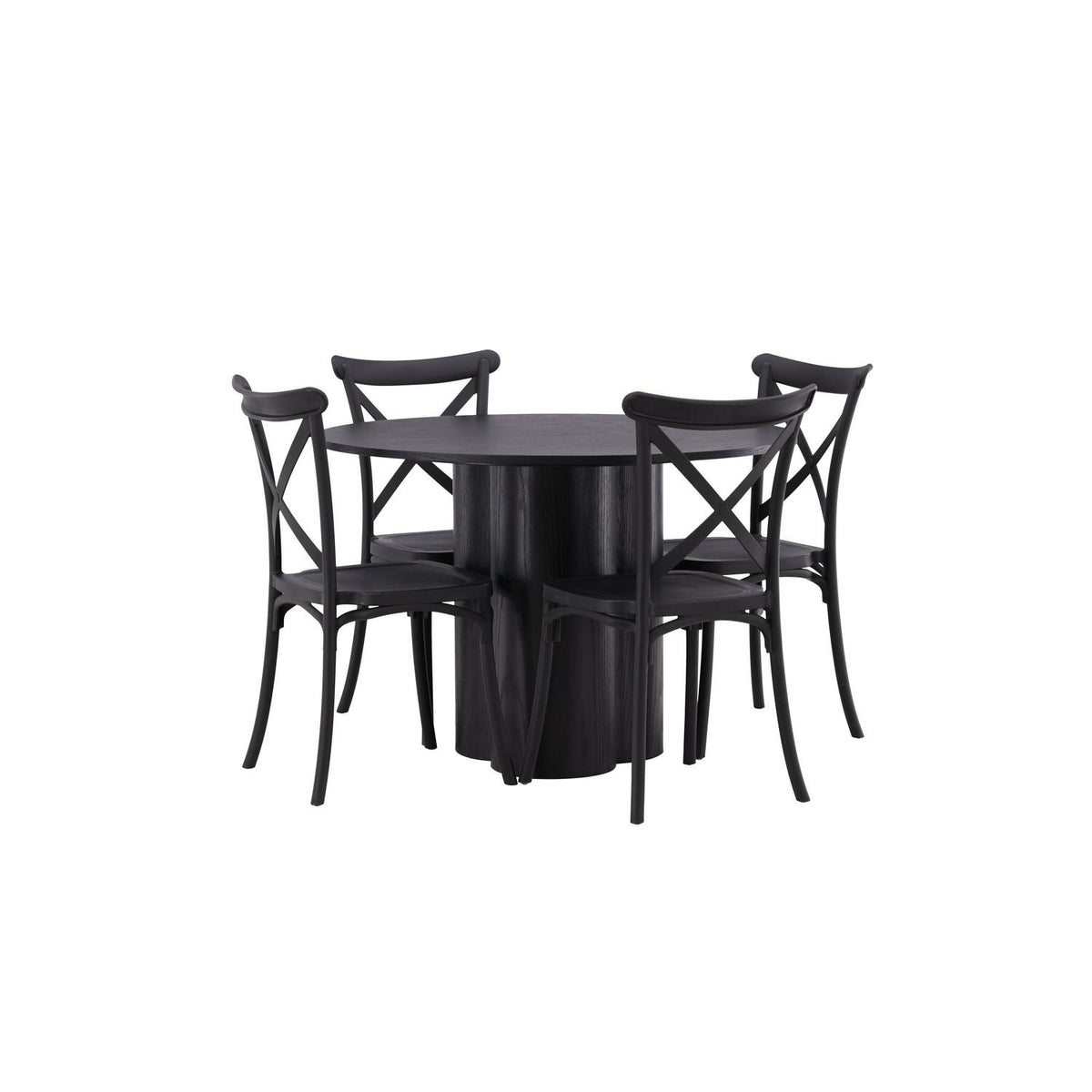 Essgruppe Esstisch Olivia Ø110cm mit Stühlen Crosett-Essgruppen-Venture Home-le canapé