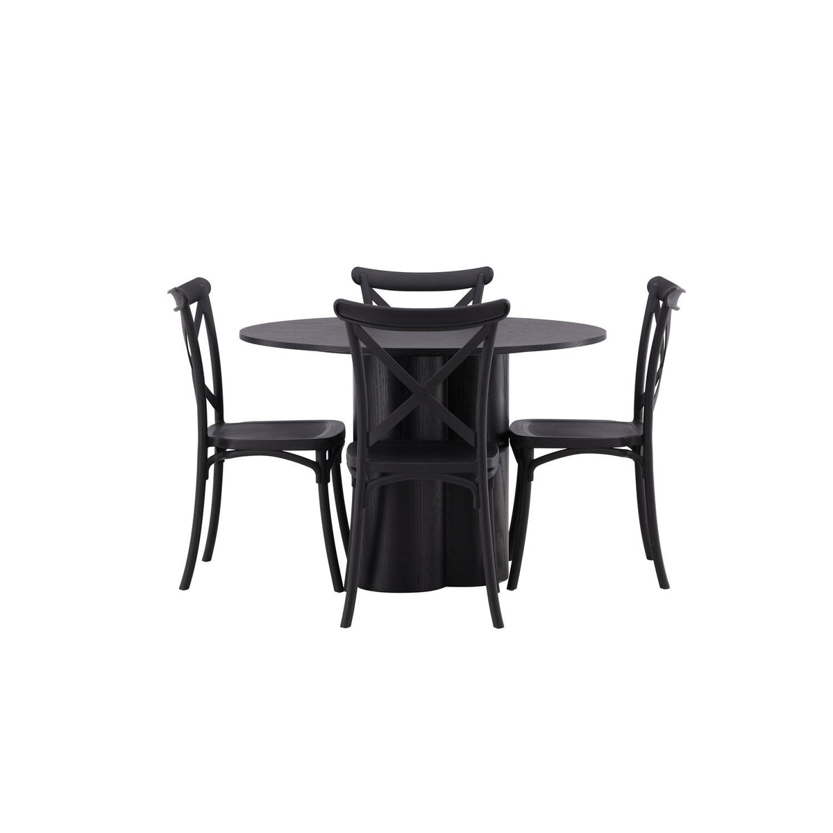 Essgruppe Esstisch Olivia Ø110cm mit Stühlen Crosett-Essgruppen-Venture Home-le canapé