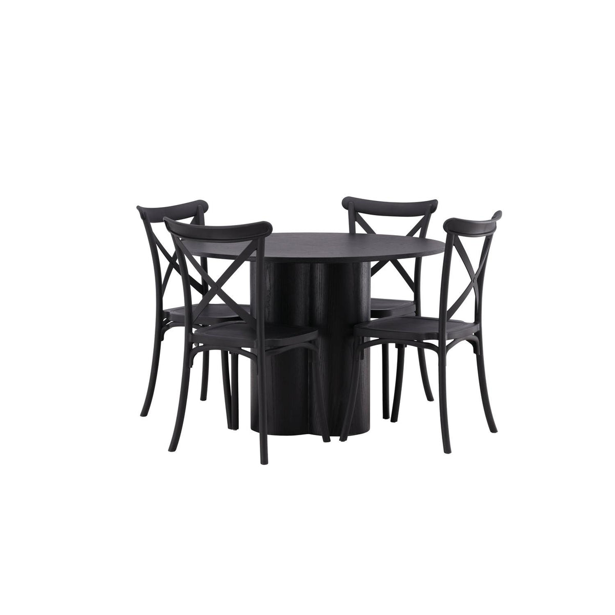 Essgruppe Esstisch Olivia Ø110cm mit Stühlen Crosett-Essgruppen-Venture Home-le canapé