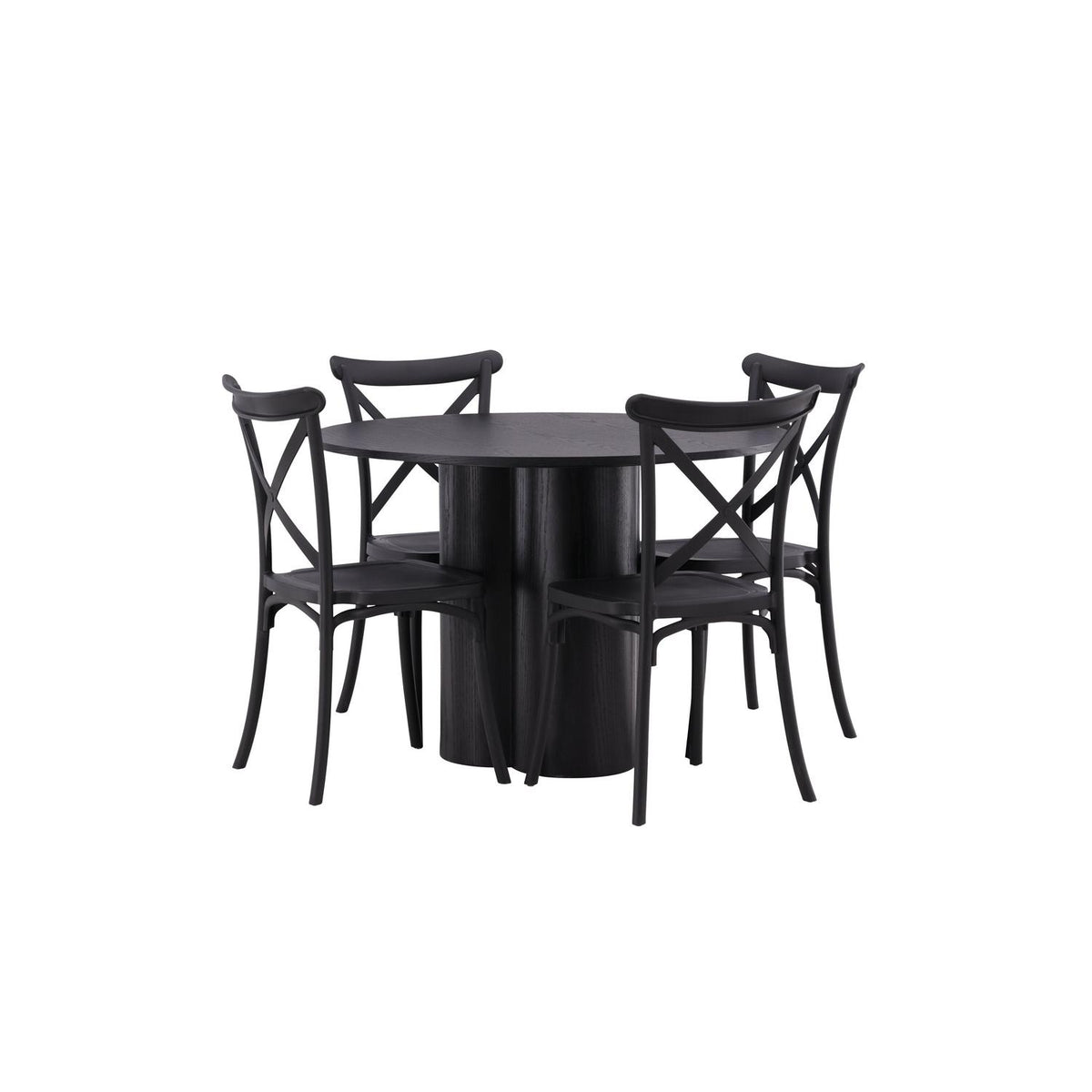 Essgruppe Esstisch Olivia Ø110cm mit Stühlen Crosett-Essgruppen-Venture Home-le canapé