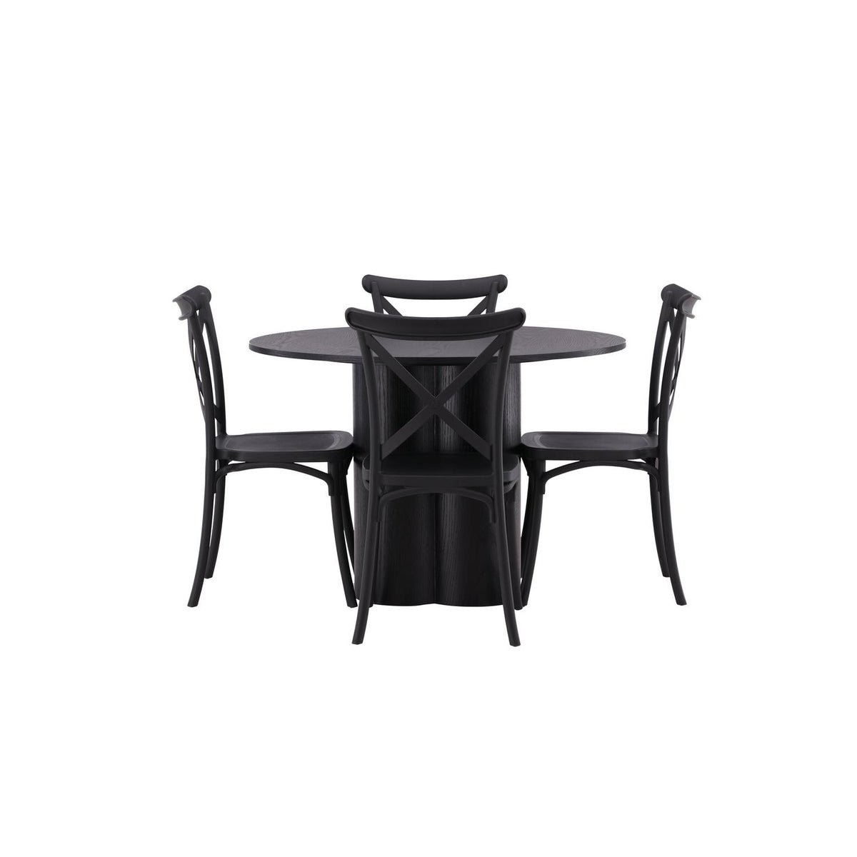 Essgruppe Esstisch Olivia Ø110cm mit Stühlen Crosett-Essgruppen-Venture Home-le canapé