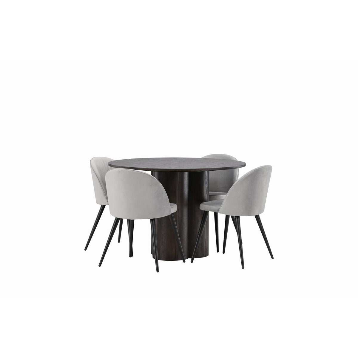 Essgruppe Esstisch Olivia Ø110cm mit Stühlen Velvet aus Samt-Essgruppen-Venture Home-le canapé