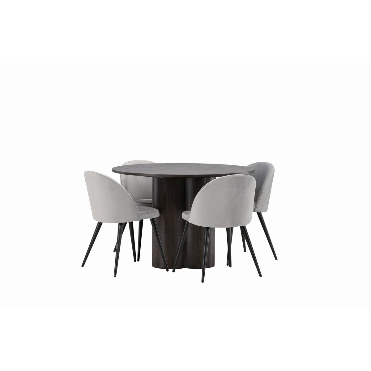 Essgruppe Esstisch Olivia Ø110cm mit Stühlen Velvet aus Samt-Essgruppen-Venture Home-le canapé
