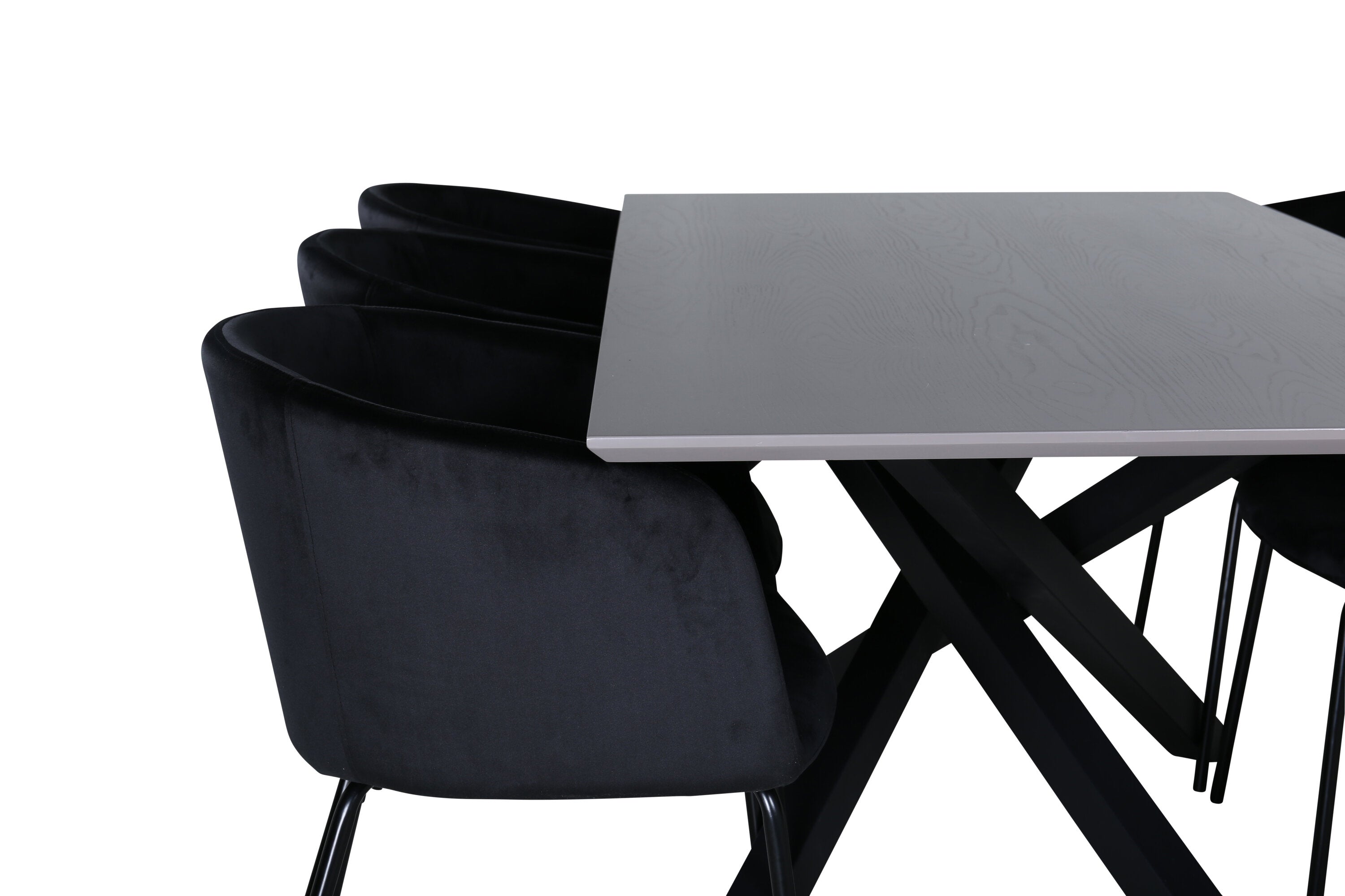 Essgruppe Esstisch Piazza 180 x 90cm mit Stühlen Berit - Schwarz-Essgruppen-Venture Home-le canapé