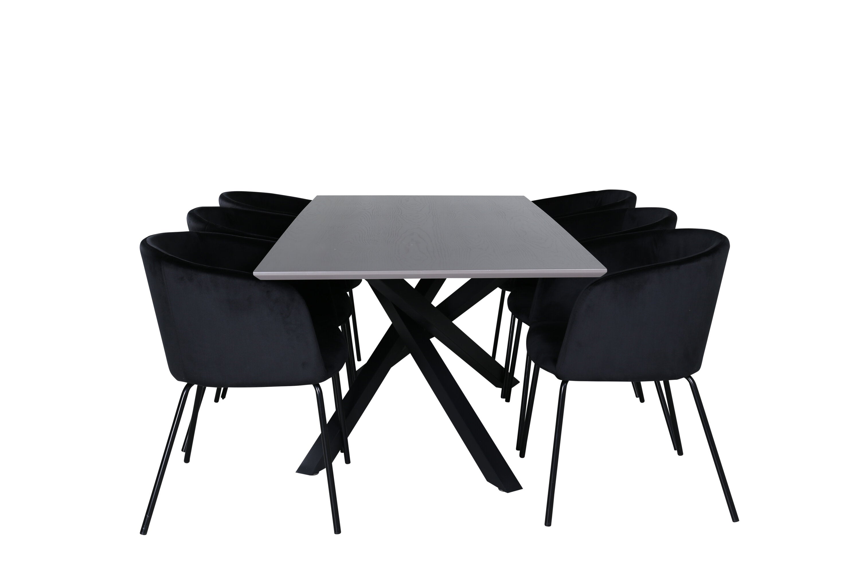 Essgruppe Esstisch Piazza 180 x 90cm mit Stühlen Berit - Schwarz-Essgruppen-Venture Home-le canapé