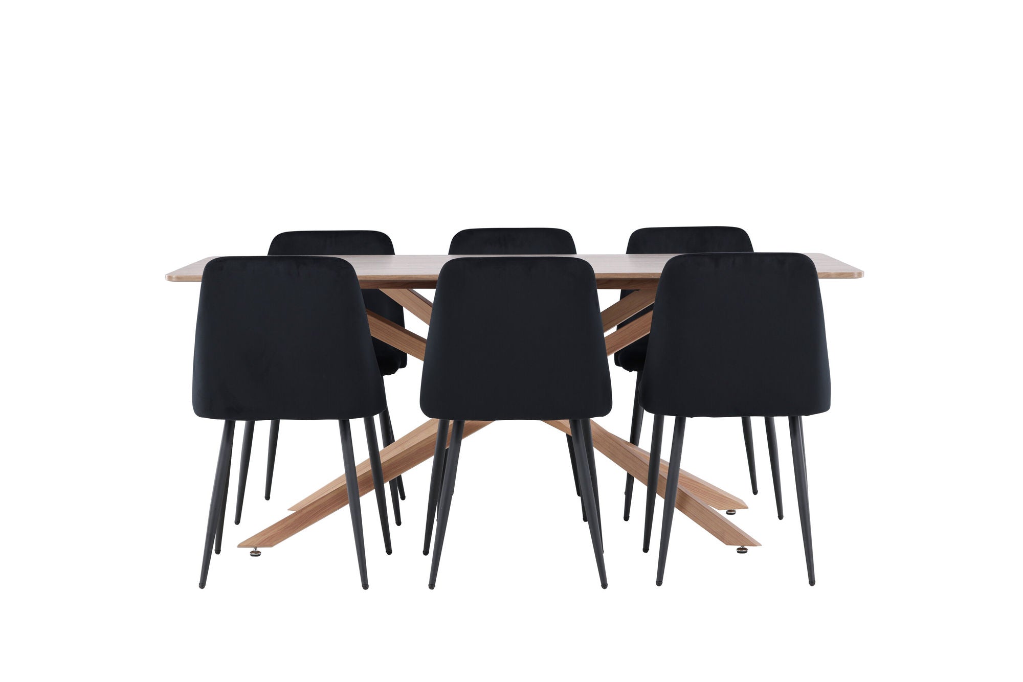 Essgruppe Esstisch Piazza 180*90 cm mit Stühlen Night aus SamtEssgruppe Rechteckig
