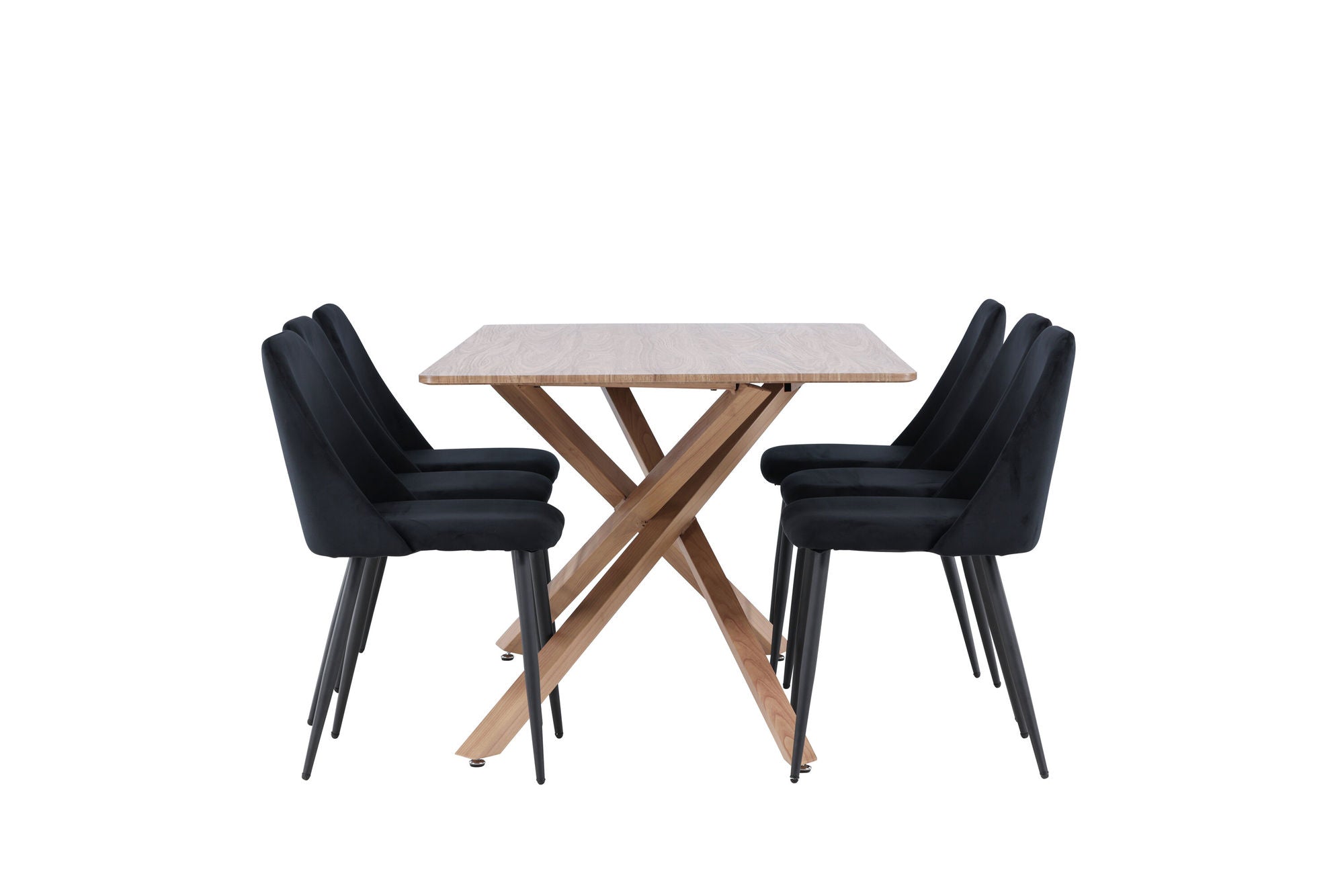 Essgruppe Esstisch Piazza 180*90 cm mit Stühlen Night aus SamtEssgruppe Rechteckig