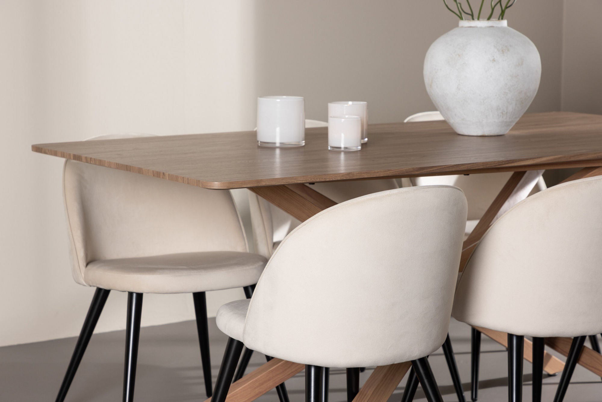 Essgruppe Esstisch Piazza 180*90 cm mit Stühlen Velvet aus SamtEssgruppe Rechteckig