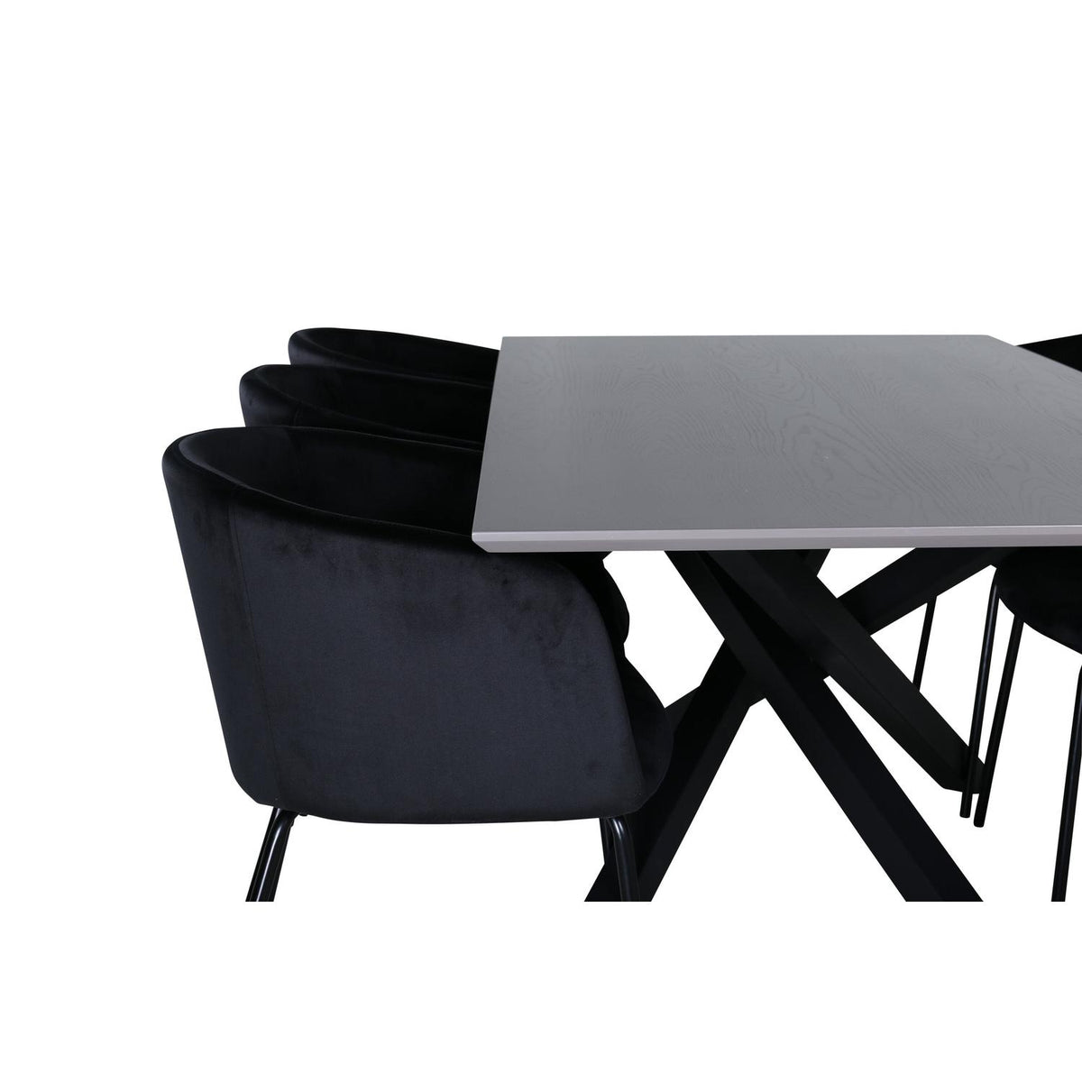 Essgruppe Esstisch Piazza 180*90cm mit Stühlen Berit aus Samt-Essgruppen-Venture Home-le canapé