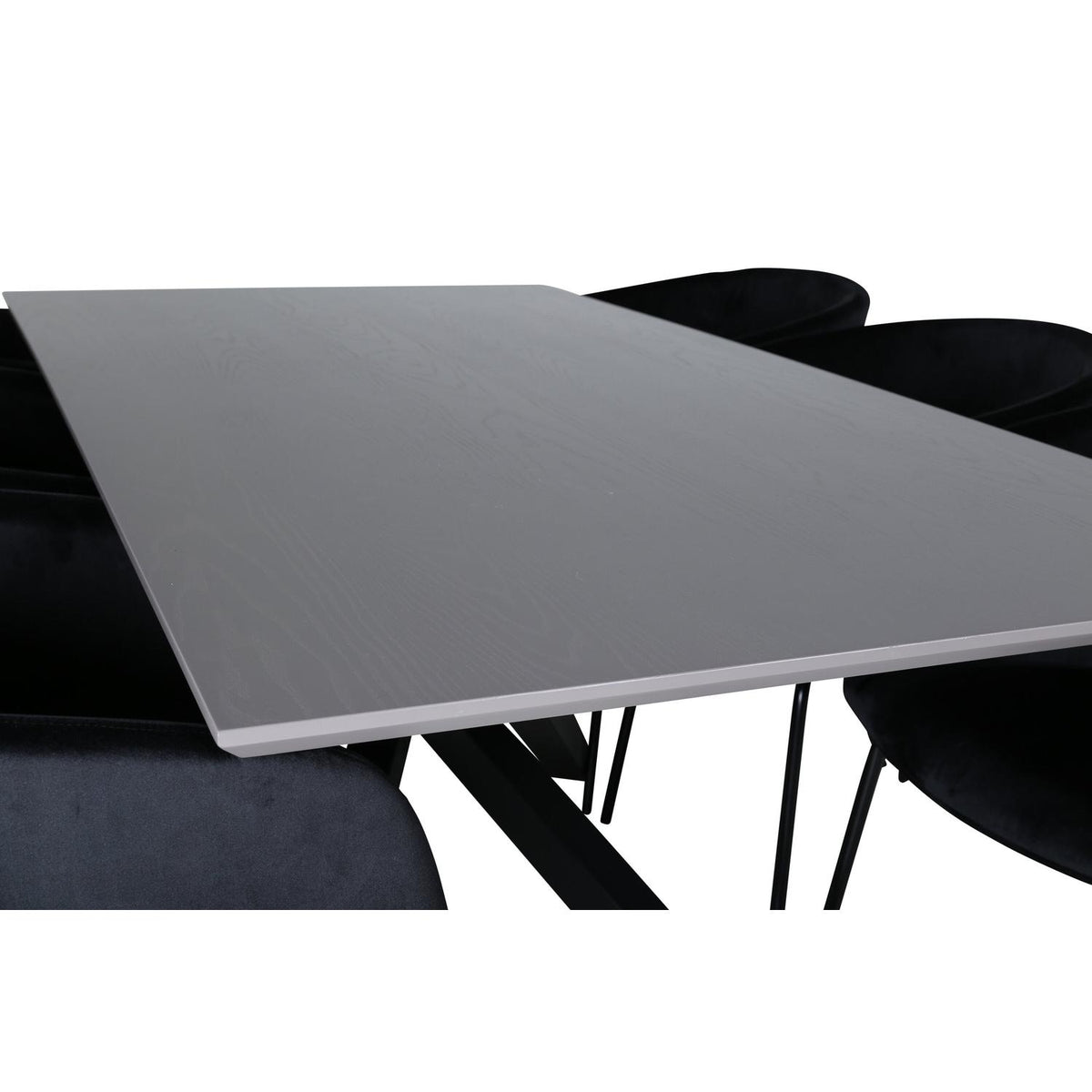 Essgruppe Esstisch Piazza 180*90cm mit Stühlen Berit aus Samt-Essgruppen-Venture Home-le canapé