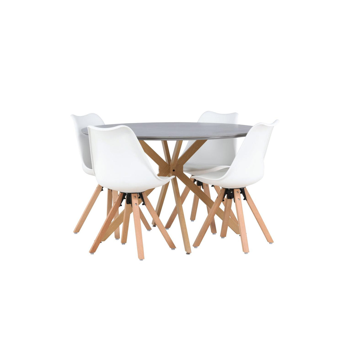 Essgruppe Esstisch Piazza Ø120cm mit Stühlen Zeno-Essgruppen-Venture Home-le canapé