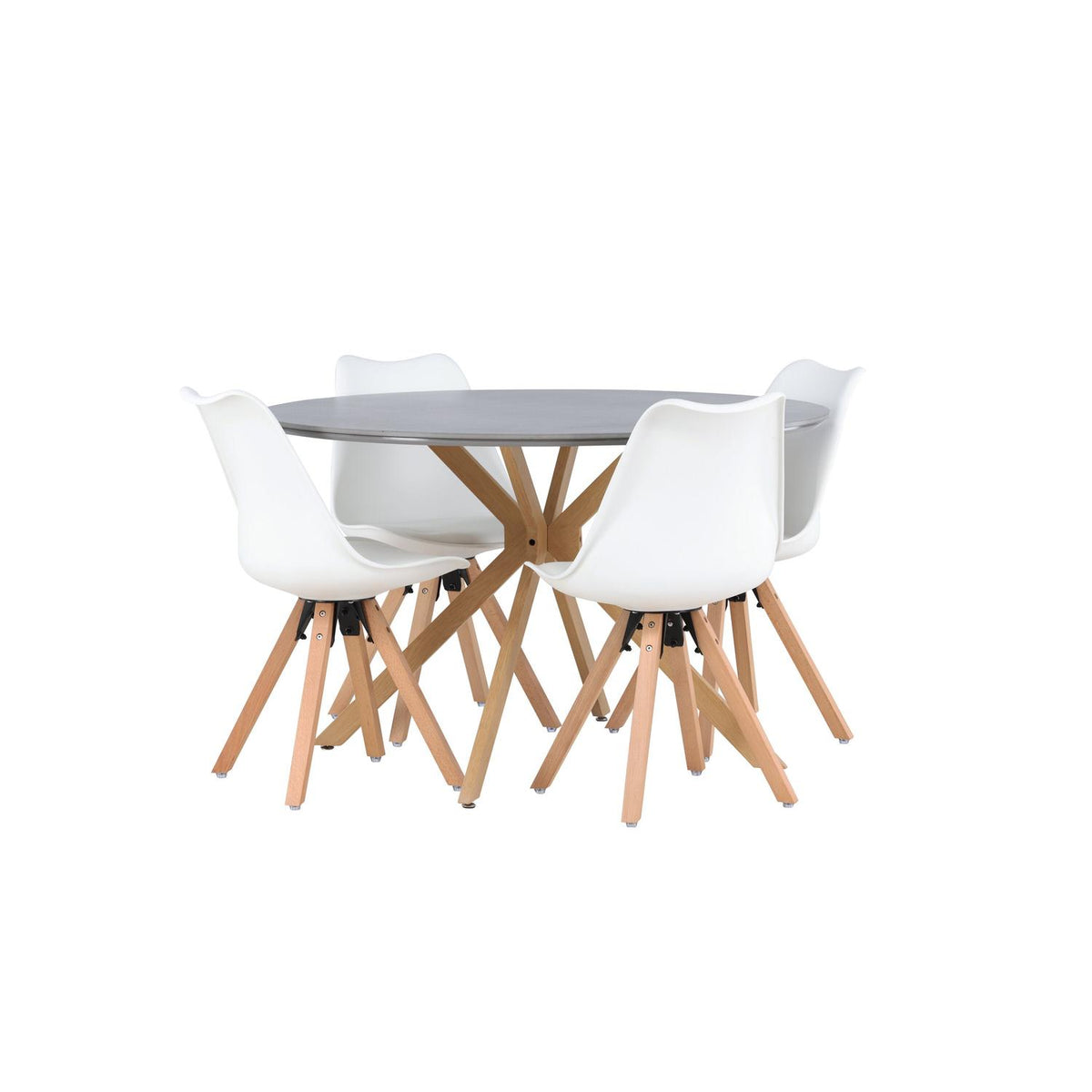 Essgruppe Esstisch Piazza Ø120cm mit Stühlen Zeno-Essgruppen-Venture Home-le canapé