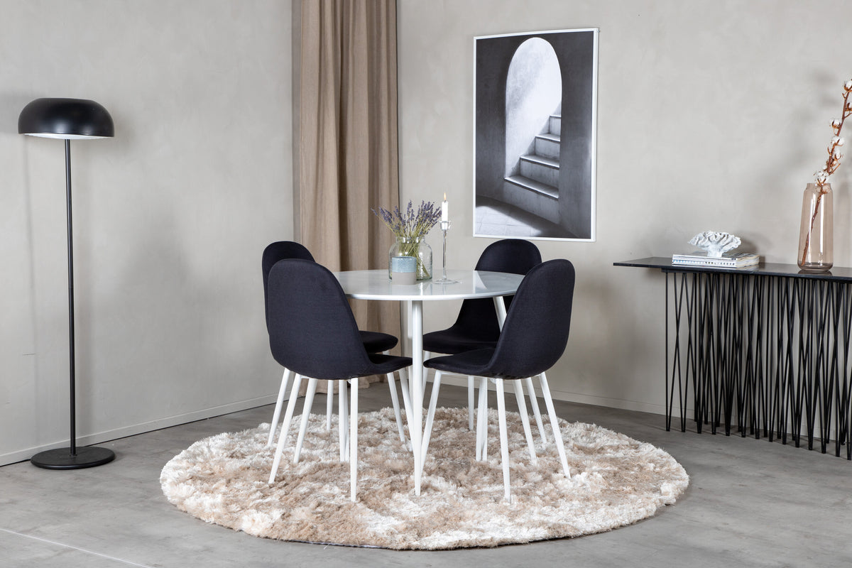 Essgruppe Esstisch Plaza Ø100cm mit Stühlen Polar-Essgruppen-Venture Home-le canapé
