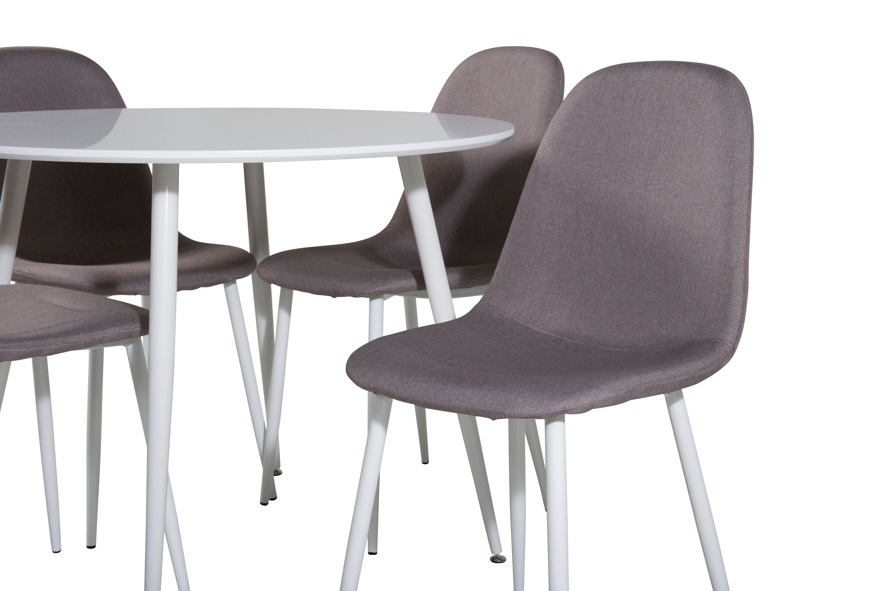 Essgruppe Esstisch Plaza Ø100cm mit Stühlen Polar - Grau-Essgruppen-Venture Home-le canapé