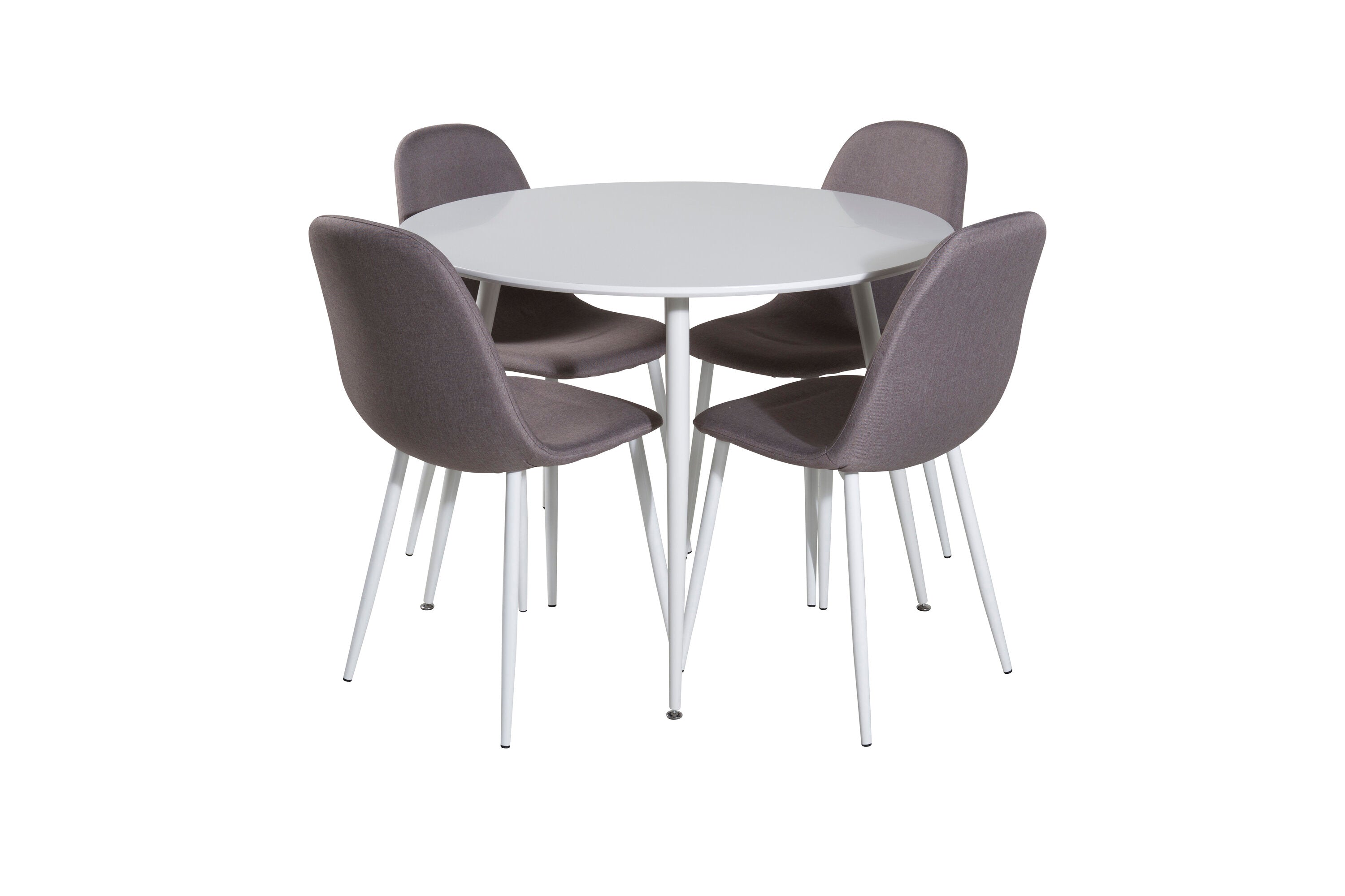 Essgruppe Esstisch Plaza Ø100cm mit Stühlen Polar - Grau-Essgruppen-Venture Home-le canapé