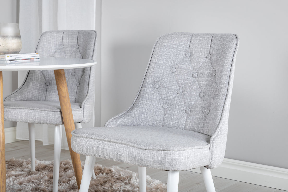 Essgruppe Esstisch Plaza Ø110cm mit Stühlen Velvet aus Samt-Essgruppen-Venture Home-le canapé
