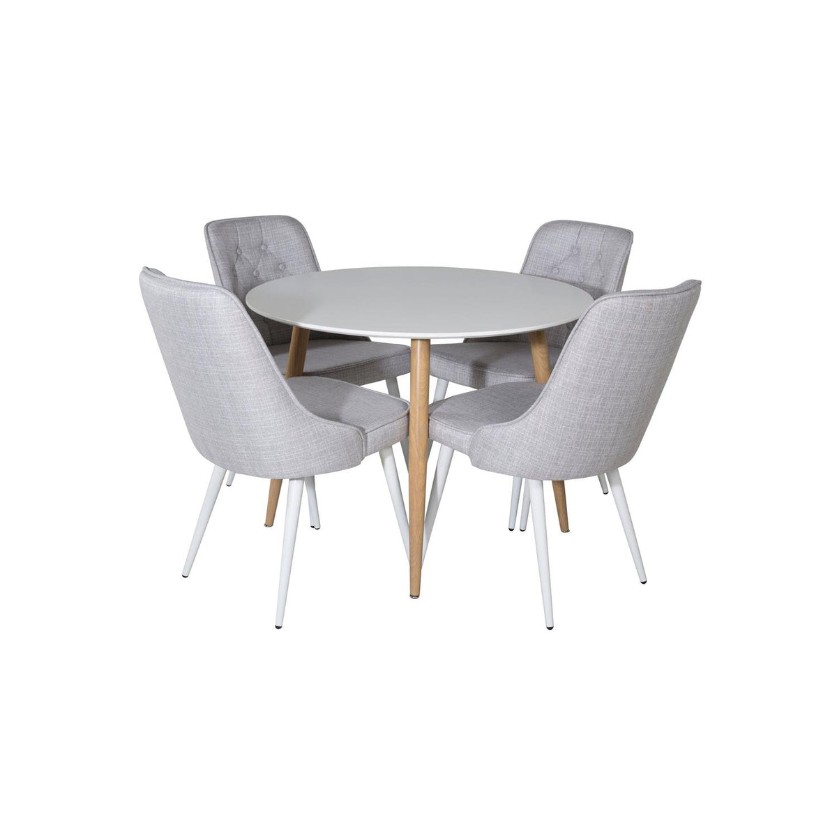 Essgruppe Esstisch Plaza Ø110cm mit Stühlen Velvet aus Samt-Essgruppen-Venture Home-le canapé