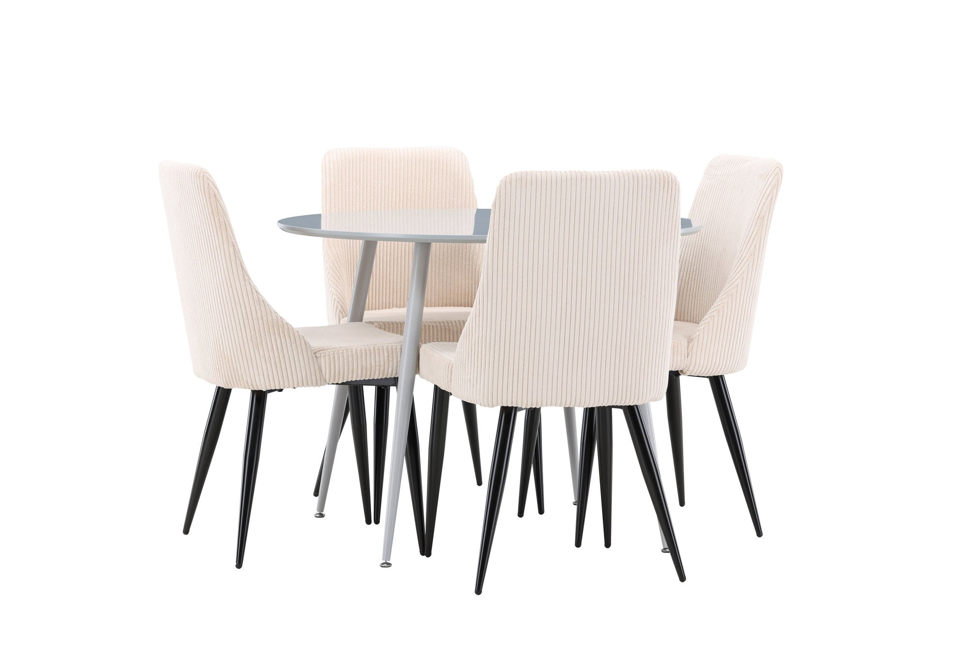 Essgruppe Esstisch Plaza rund ø100cm mit Stühlen Leone aus KordEssgruppe Rund