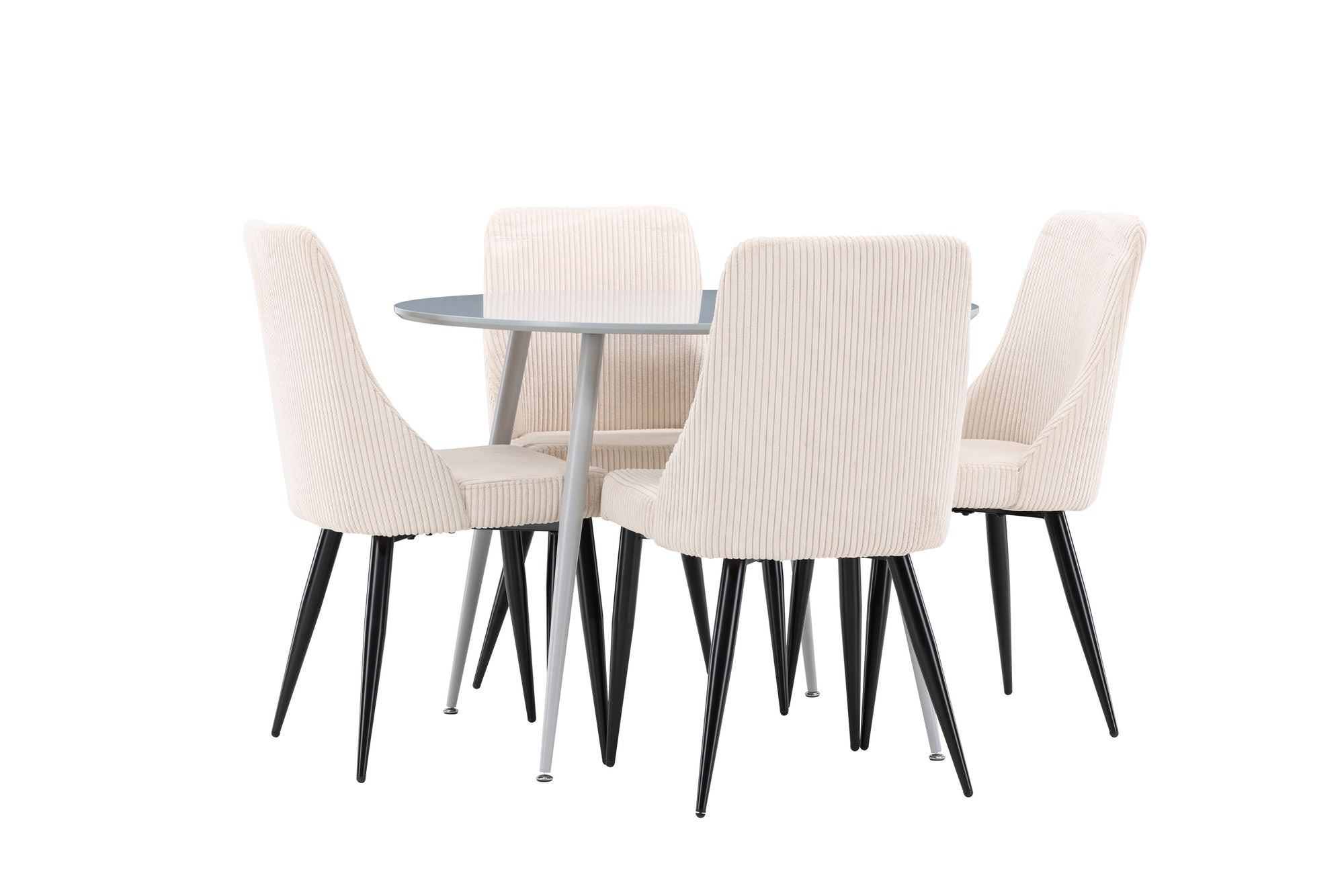Essgruppe Esstisch Plaza rund ø100cm mit Stühlen Leone aus KordEssgruppe Rund