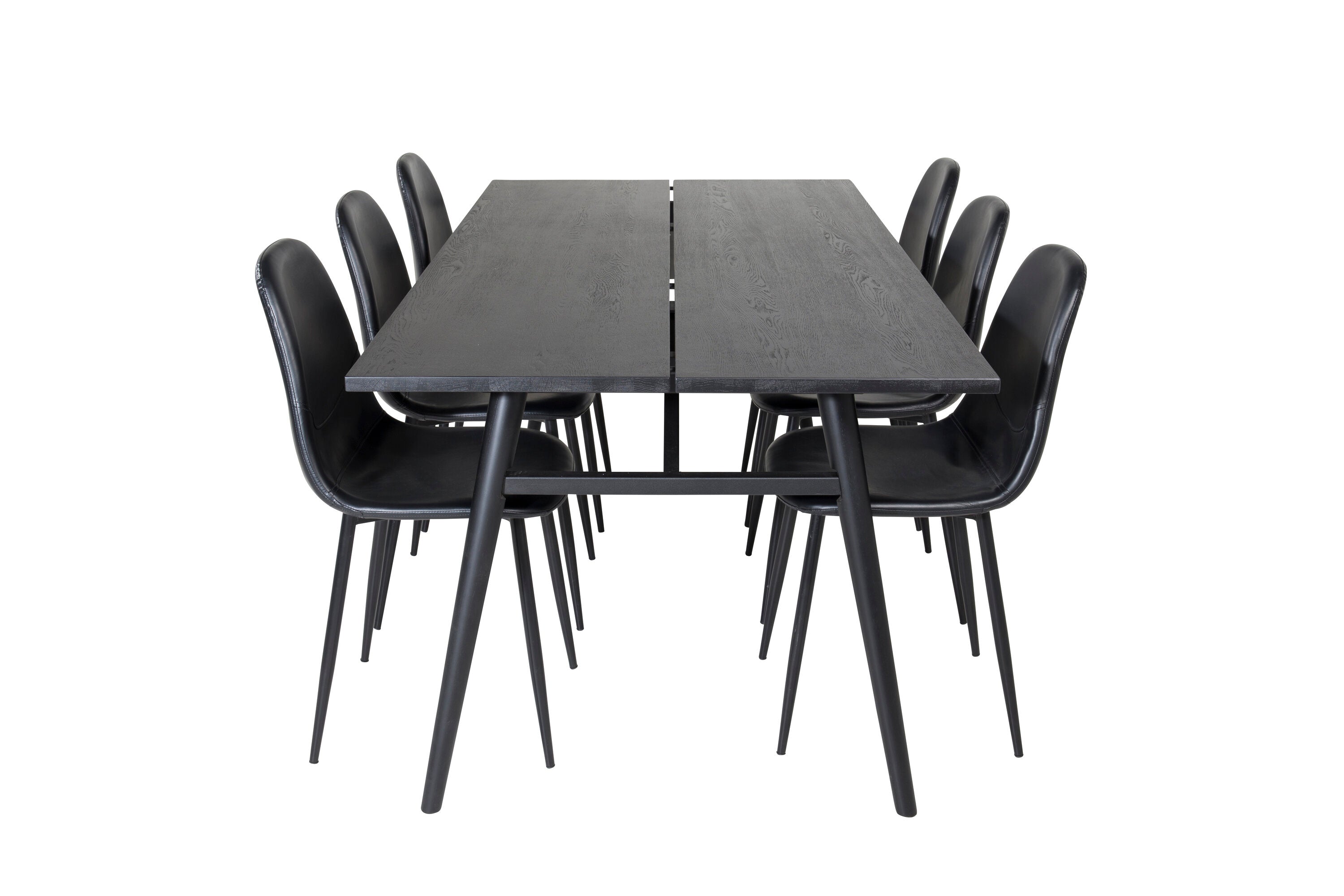 Essgruppe Esstisch Sleek 195 x 95 cm mit Stühlen Polar - Schwarz-Essgruppen-Venture Home-le canapé
