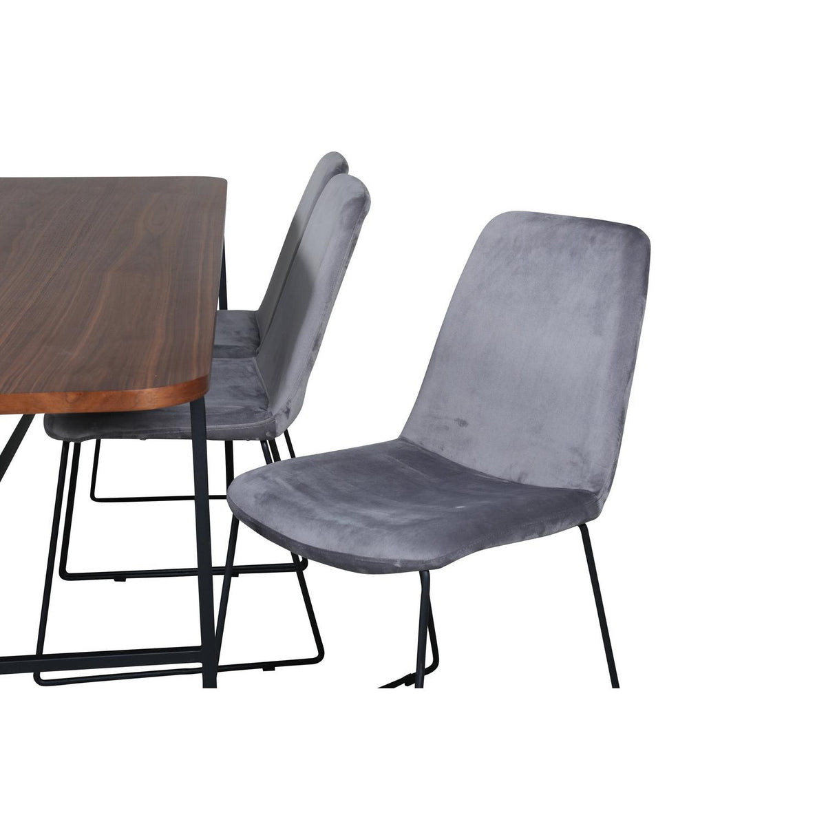 Essgruppe Esstisch Uno 200*90cm mit Stühlen Muce aus Samt-Essgruppen-Venture Home-le canapé