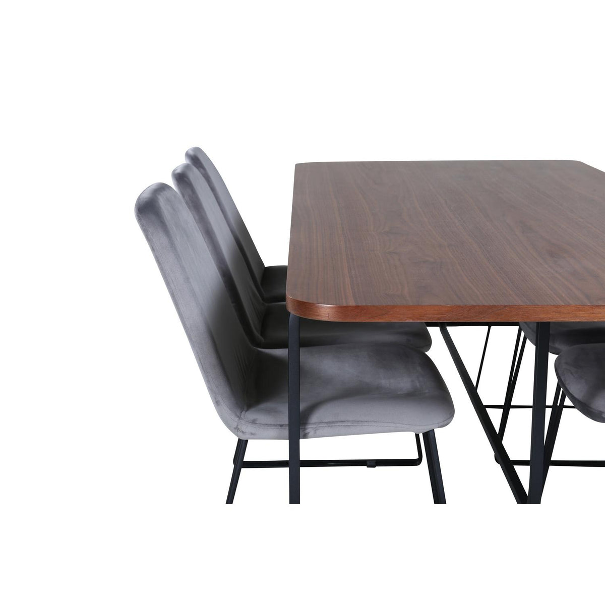 Essgruppe Esstisch Uno 200*90cm mit Stühlen Muce aus Samt-Essgruppen-Venture Home-le canapé
