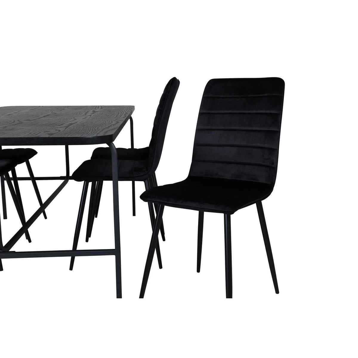 Essgruppe Esstisch Uno 200*90cm mit Stühlen Windu aus Samt-Essgruppen-Venture Home-le canapé