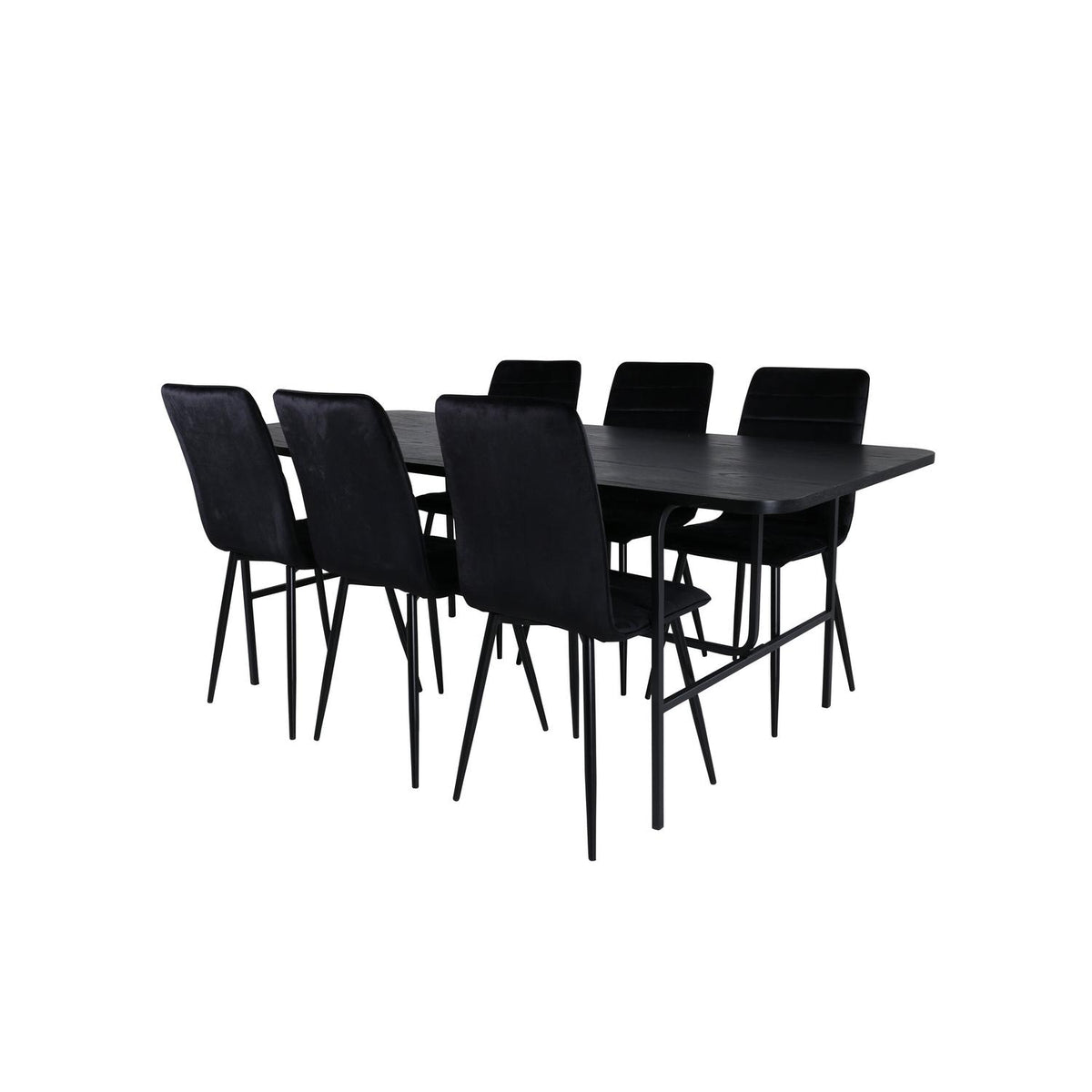 Essgruppe Esstisch Uno 200*90cm mit Stühlen Windu aus Samt-Essgruppen-Venture Home-le canapé