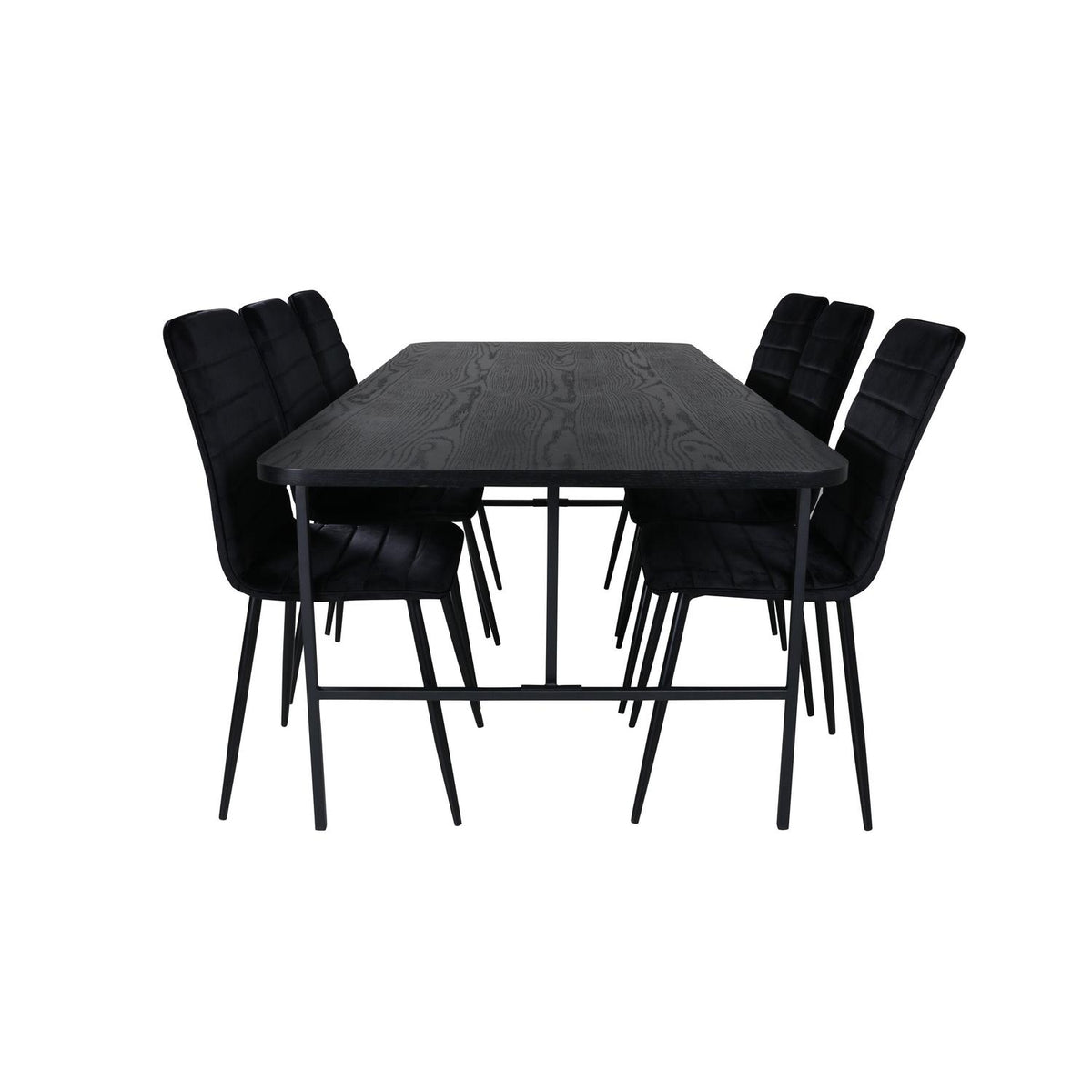 Essgruppe Esstisch Uno 200*90cm mit Stühlen Windu aus Samt-Essgruppen-Venture Home-le canapé