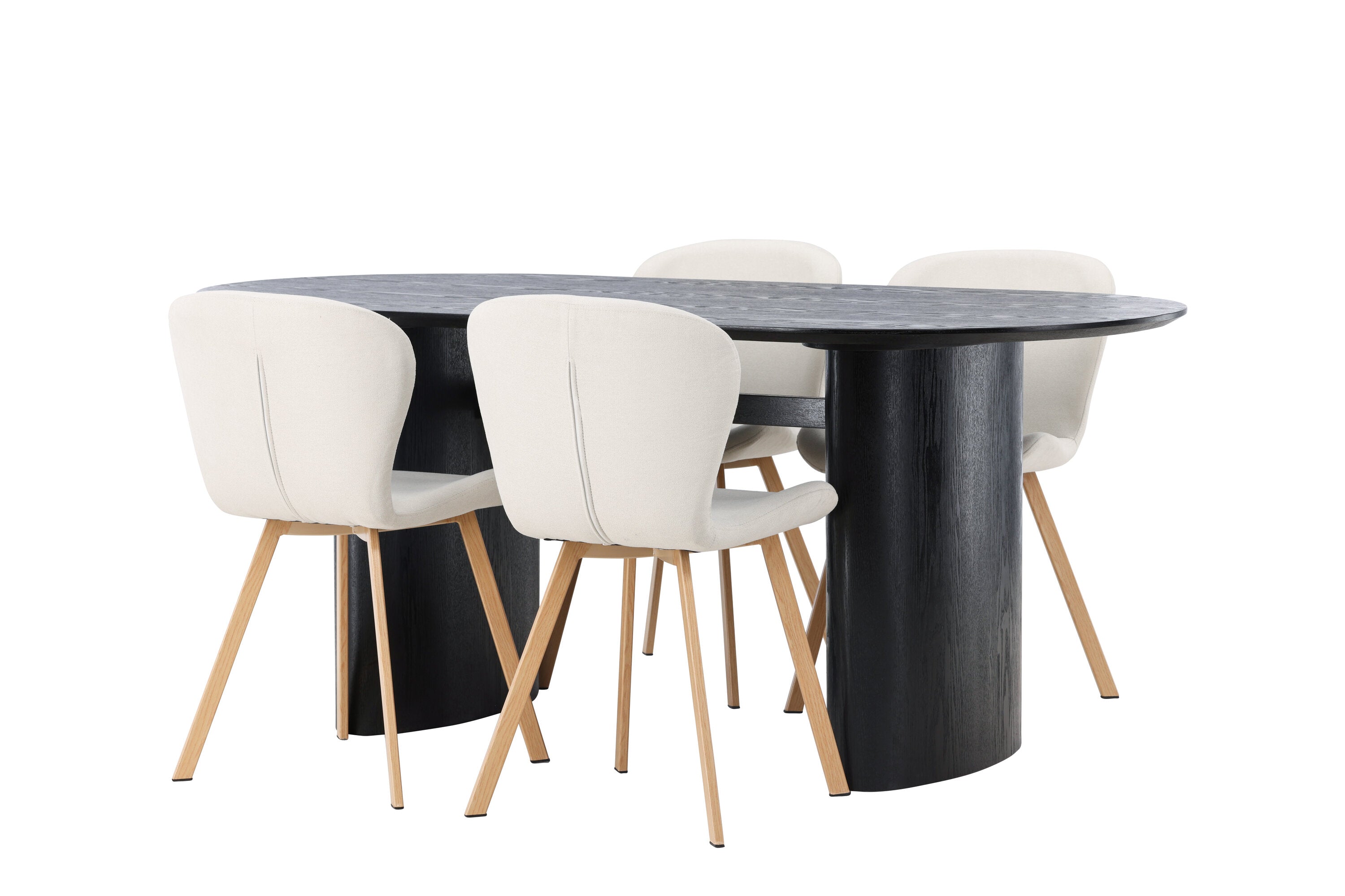 Essgruppe Ovaler Esstisch Isolde 180 x 90 mit Stühlen Lilja - Beige-Essgruppen-Venture Home-le canapé
