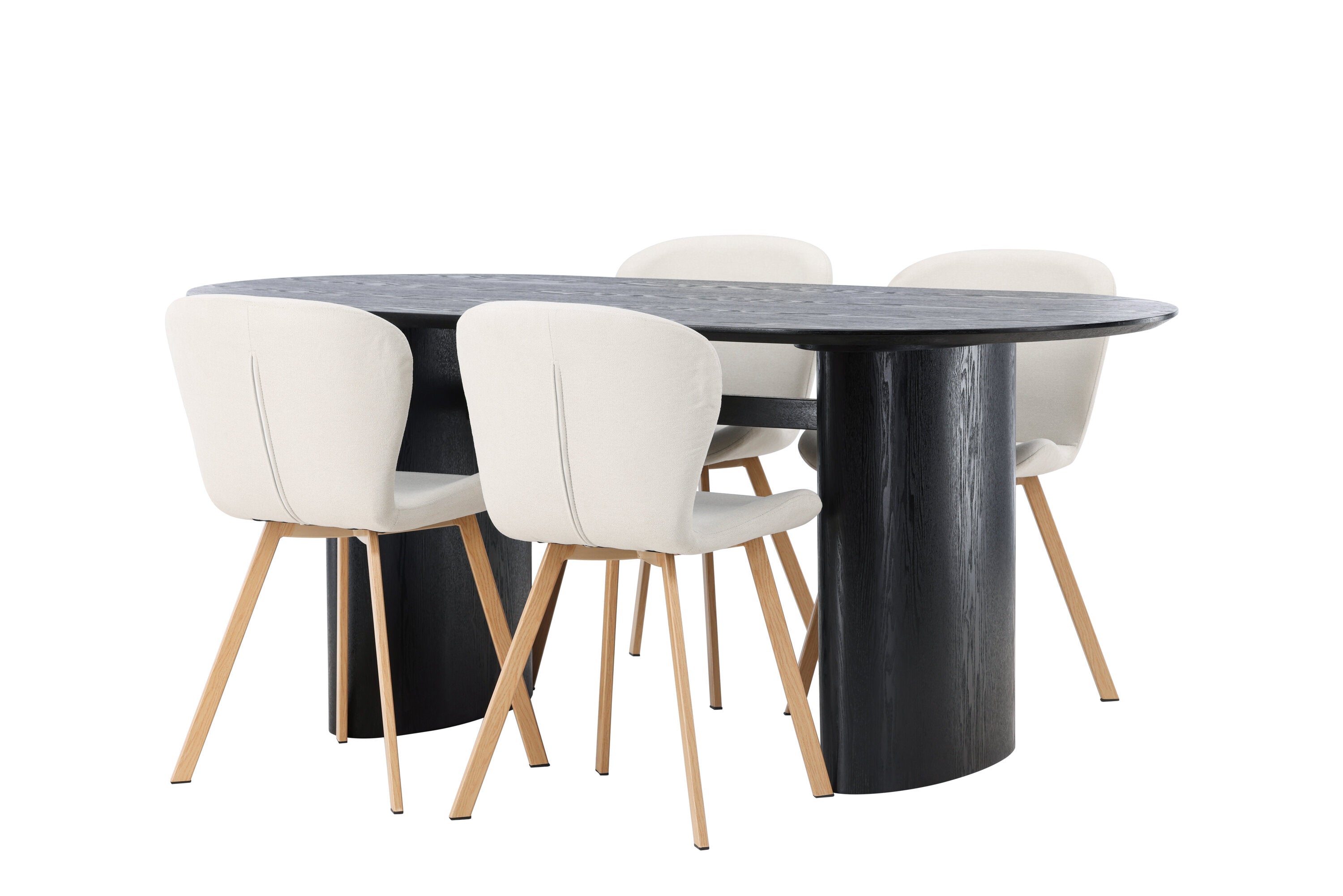 Essgruppe Ovaler Esstisch Isolde 180 x 90 mit Stühlen Lilja - Beige-Essgruppen-Venture Home-le canapé