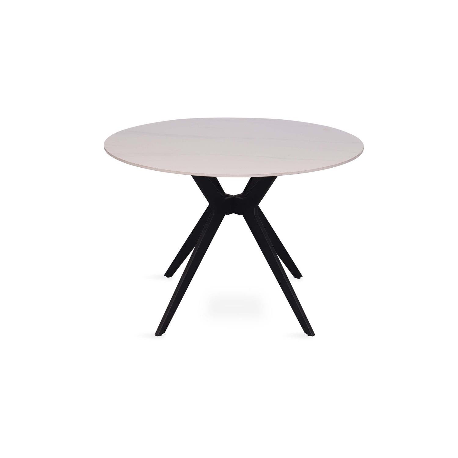 Esstisch Apollo Ø110cm mit Steinplatte - Weiß-Esstisch Rund-Rousseau-le canapé