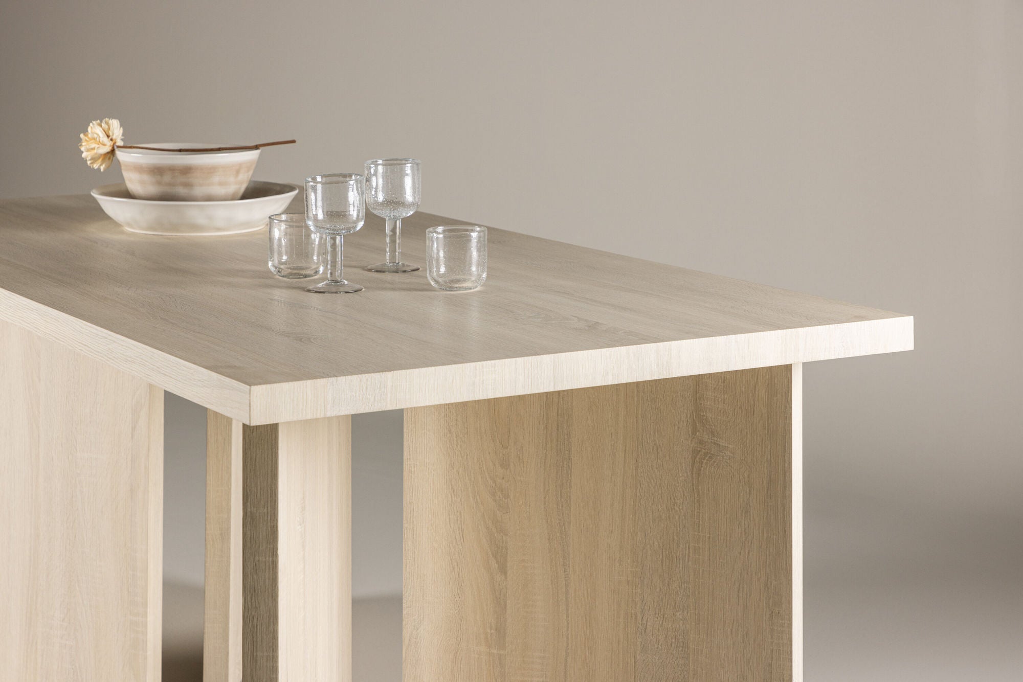 Esstisch Bassholmen 180x90cm - Cremeweiß-Esstische Rechteckig-Vind-le canapé