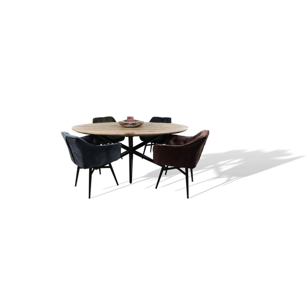 Esstisch Bern 180*100cm - Natur/Schwarz8720246326970Esstisch Oval